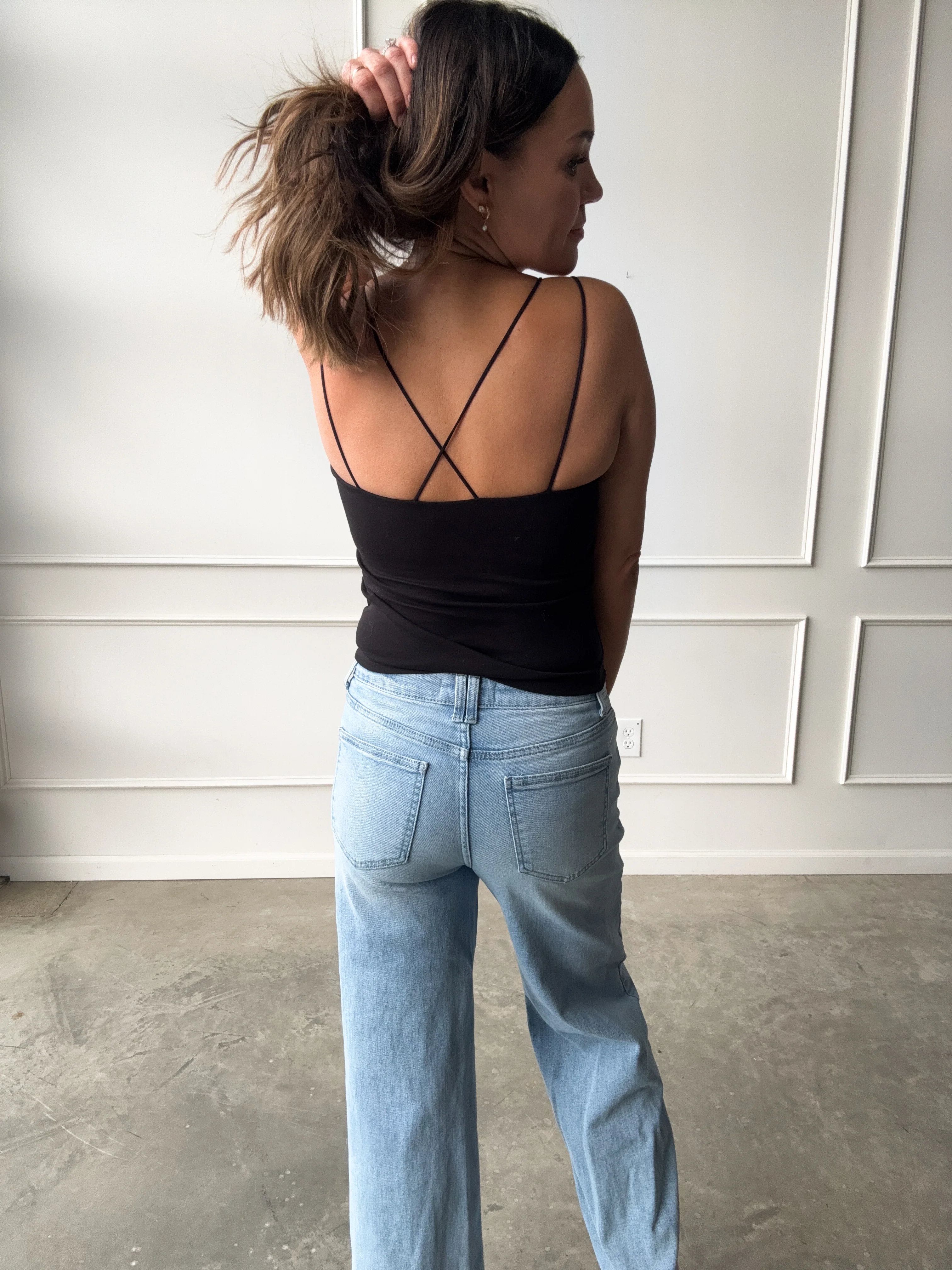 Black Cami with Built-In Bra - Image 4