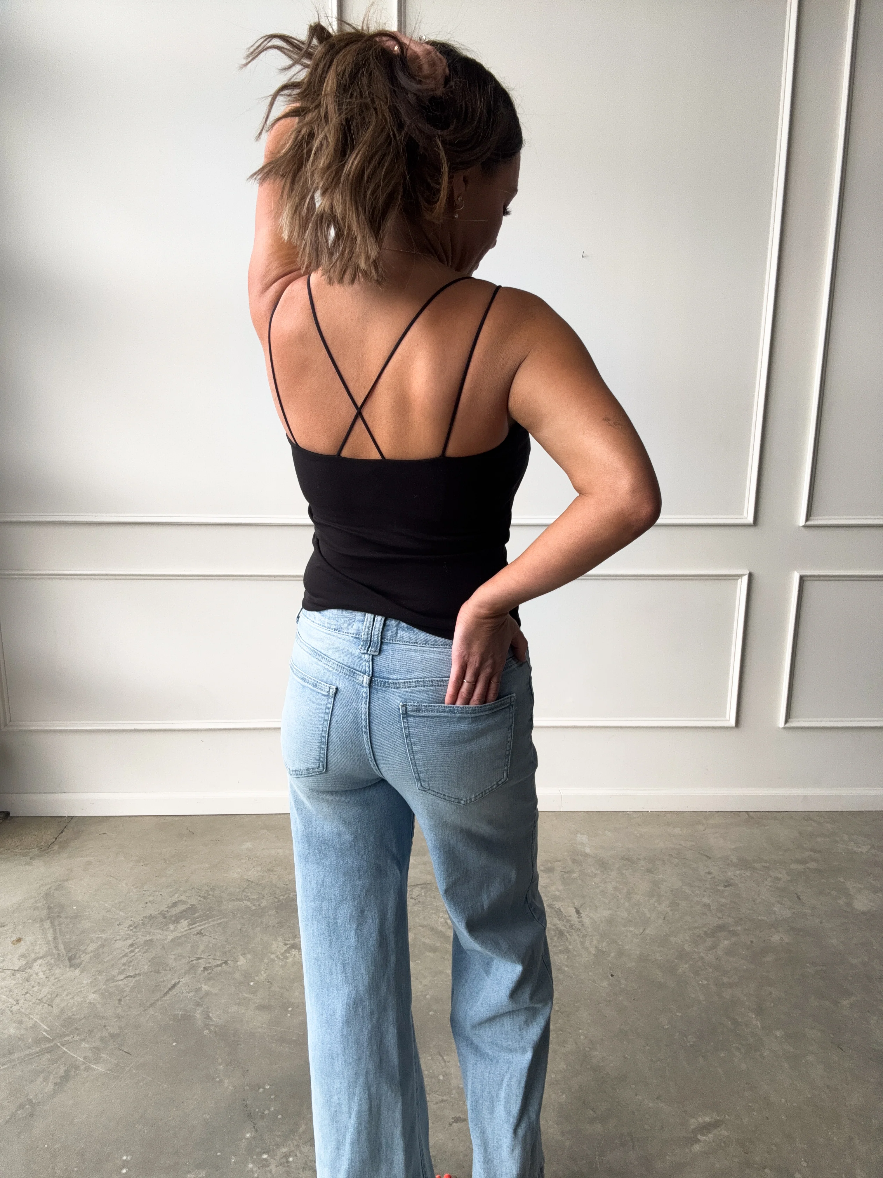 Black Cami with Built-In Bra - Image 5