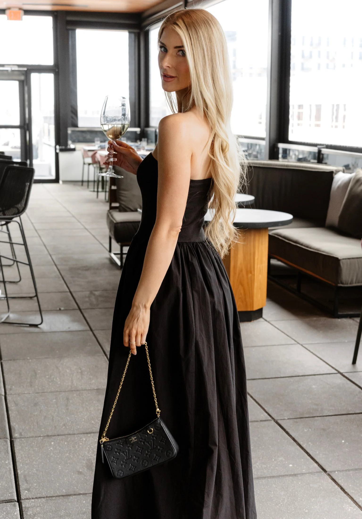 Black Strapless Maxi Dress - Image 3