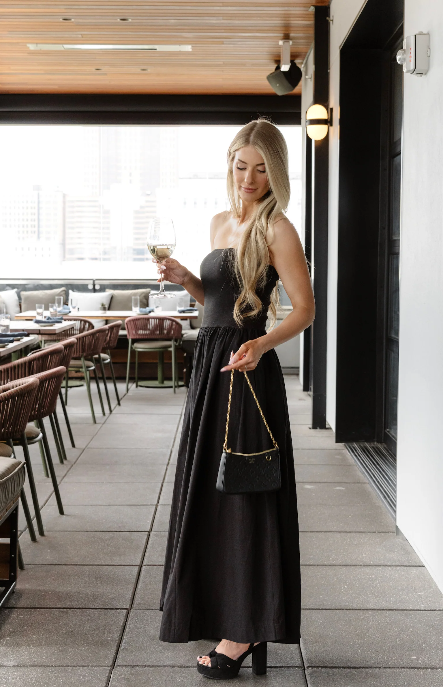 Black Strapless Maxi Dress - Image 4