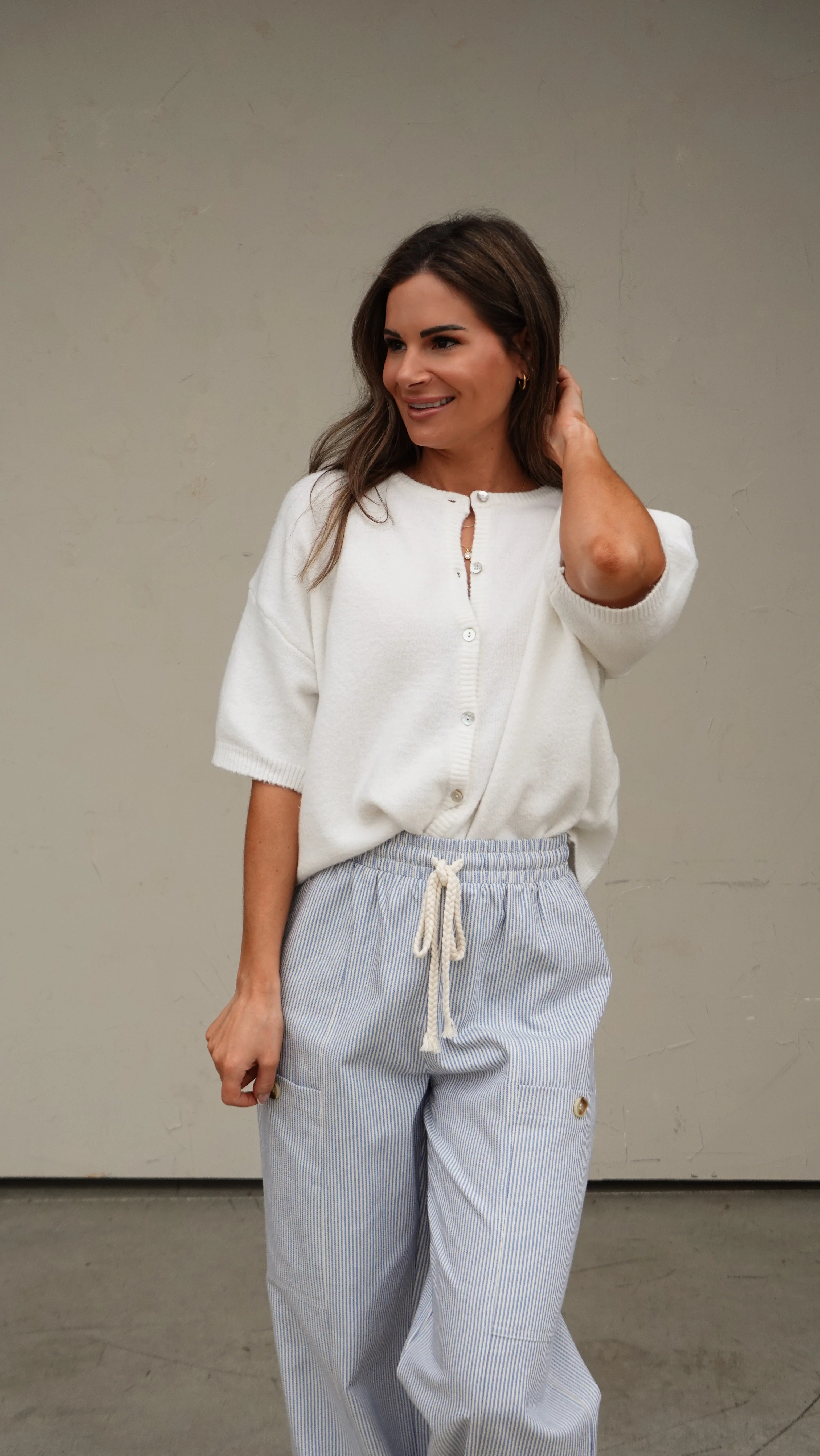 Blue Striped Jogger-Style Pant - Image 10