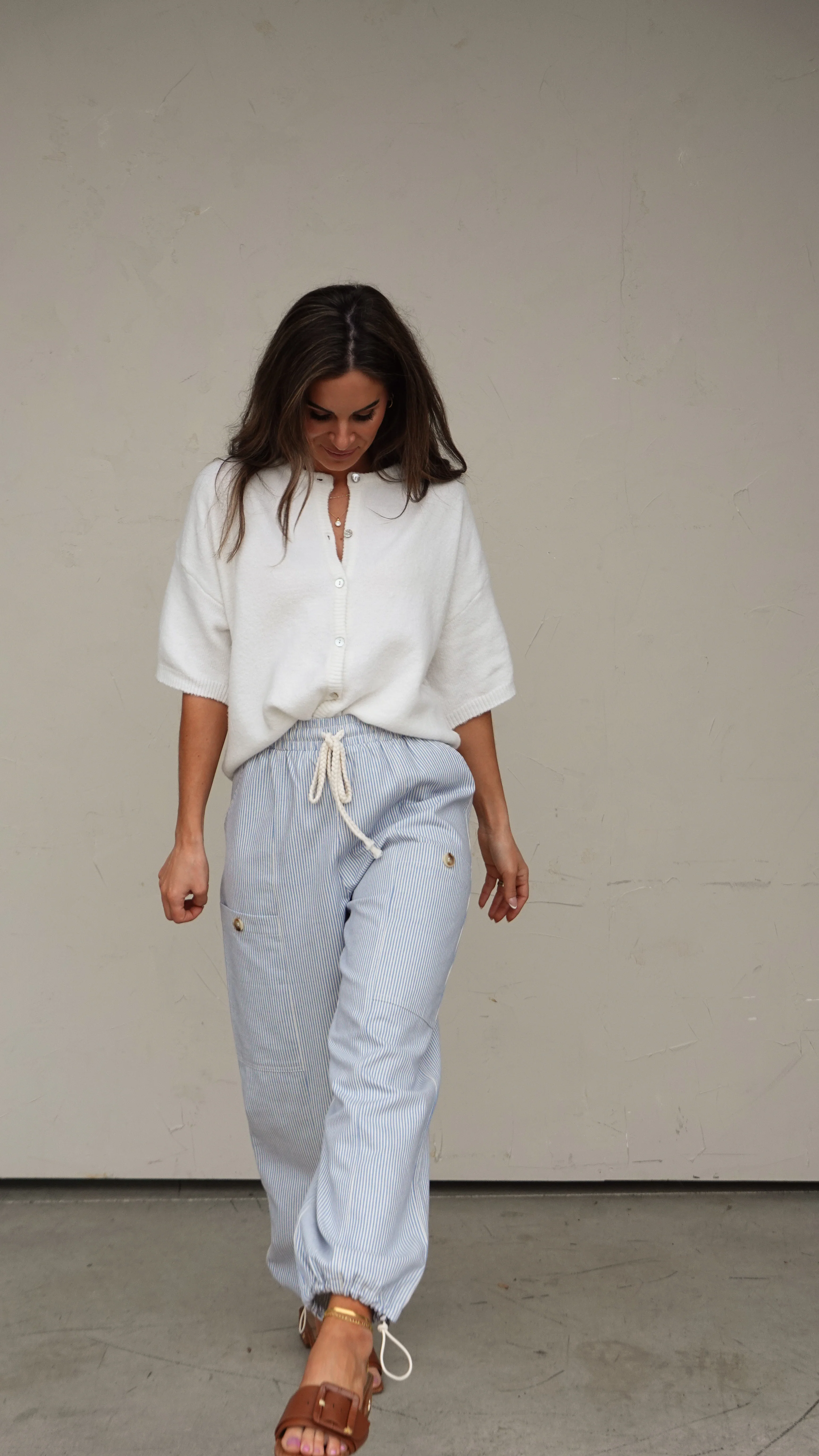 Blue Striped Jogger-Style Pant - Image 8