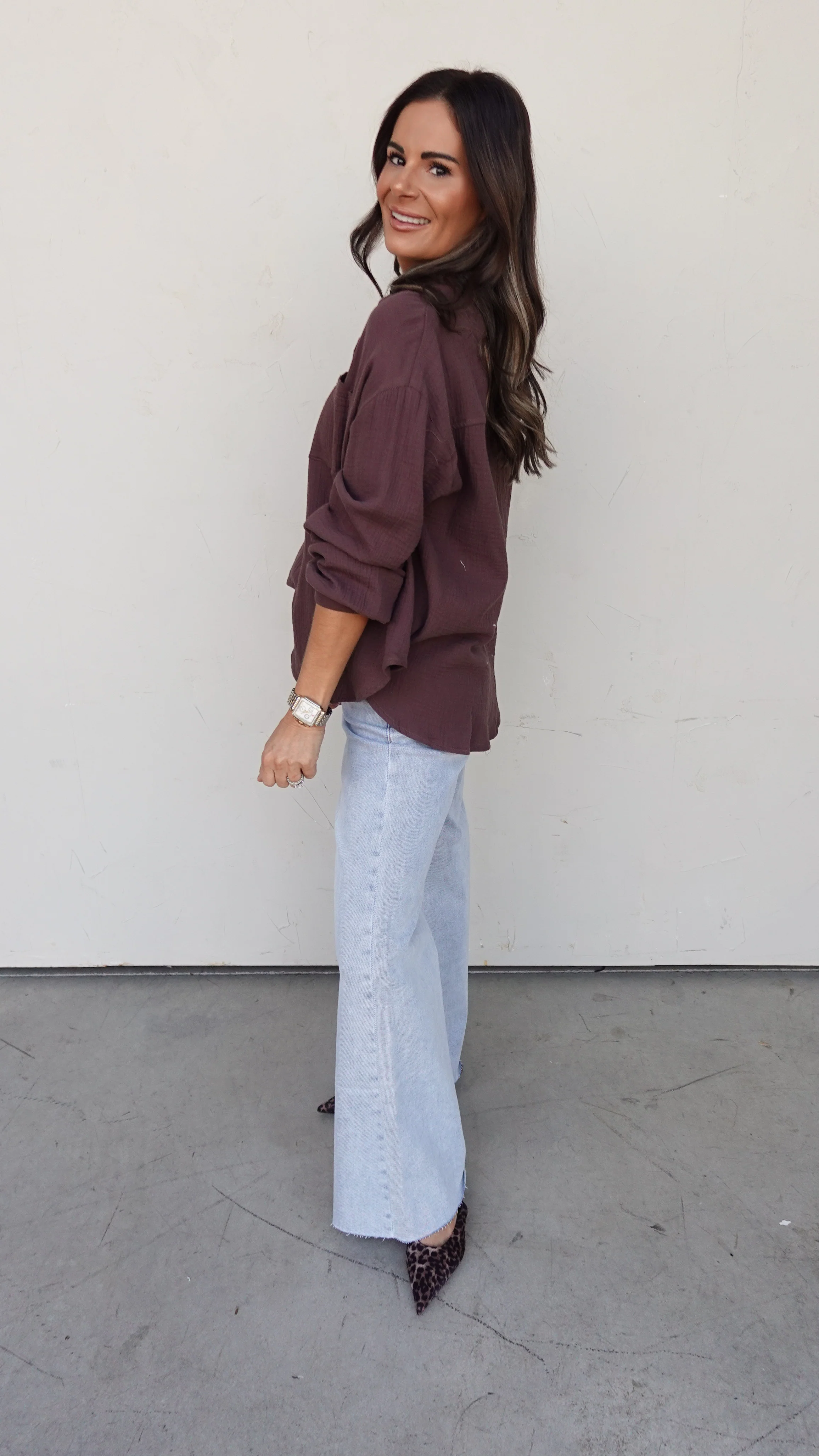 Brown Textured Shirt and Pant Set - Image 11