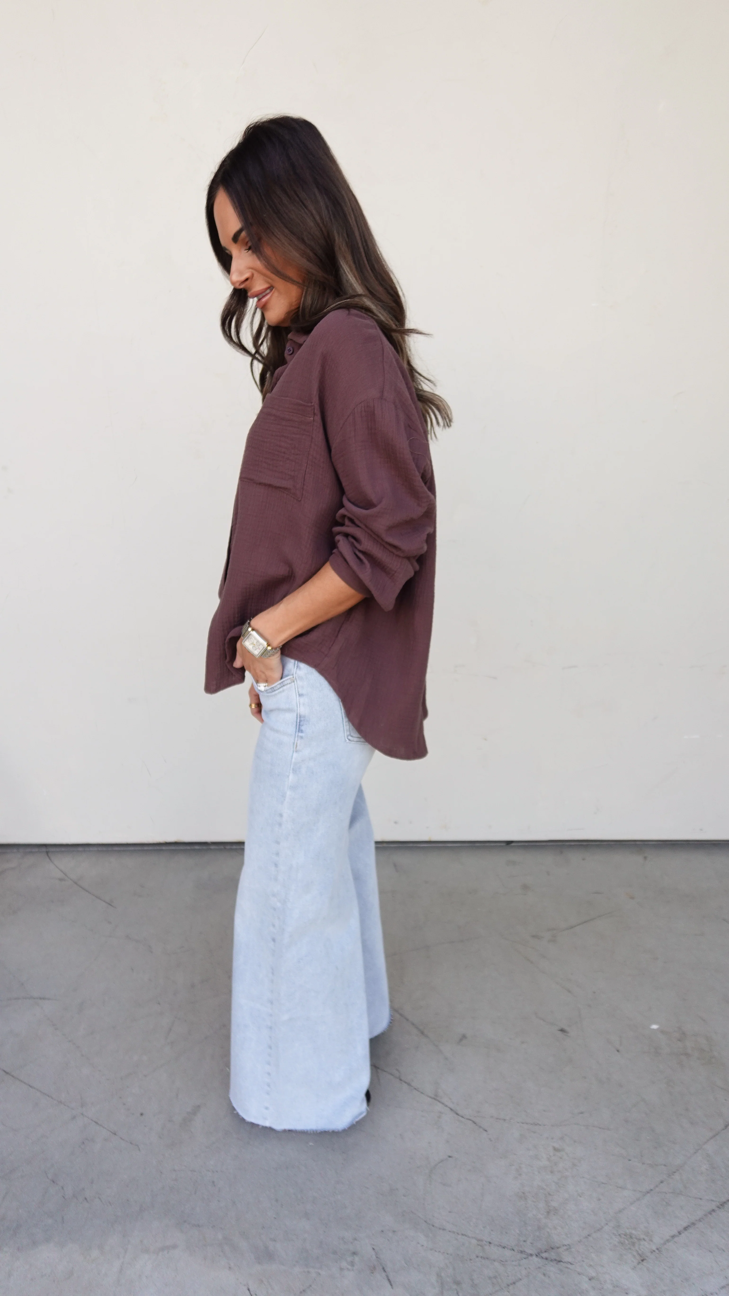 Brown Textured Shirt and Pant Set - Image 9