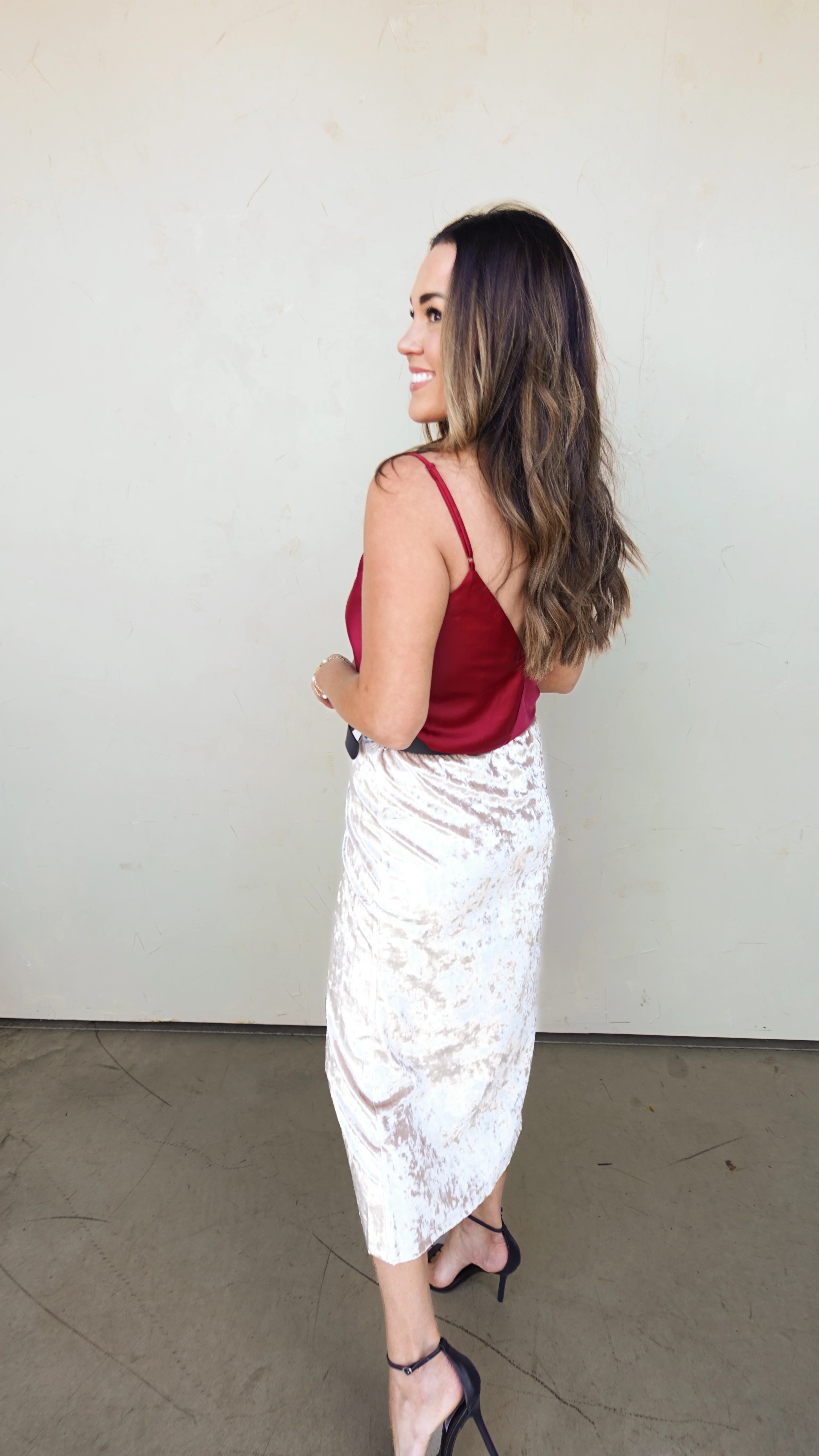Burgundy Satin Cowl Neck Tank - Image 6
