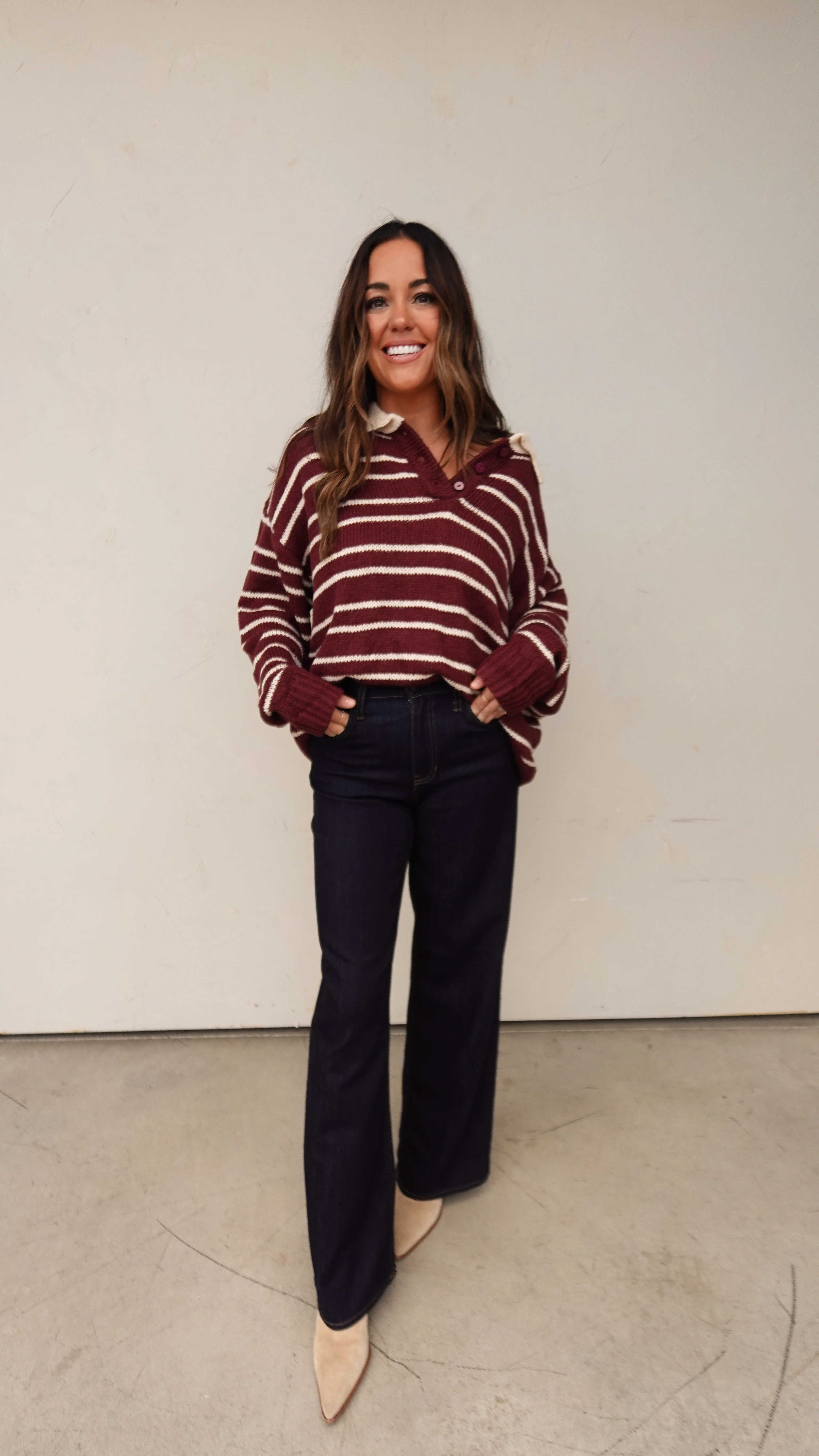 Burgundy Striped Rugby Sweater - Image 5