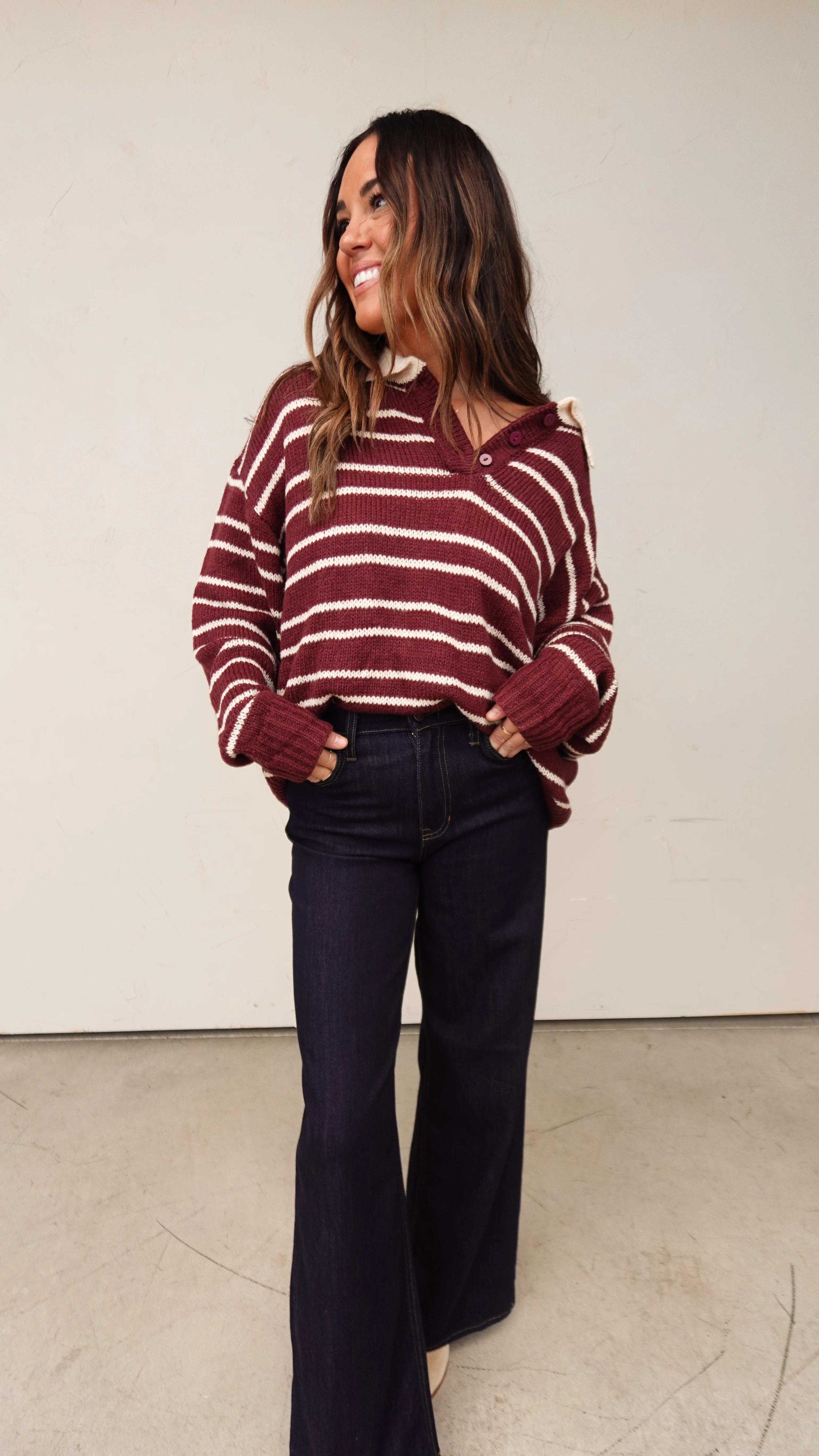 Burgundy Striped Rugby Sweater - Image 6