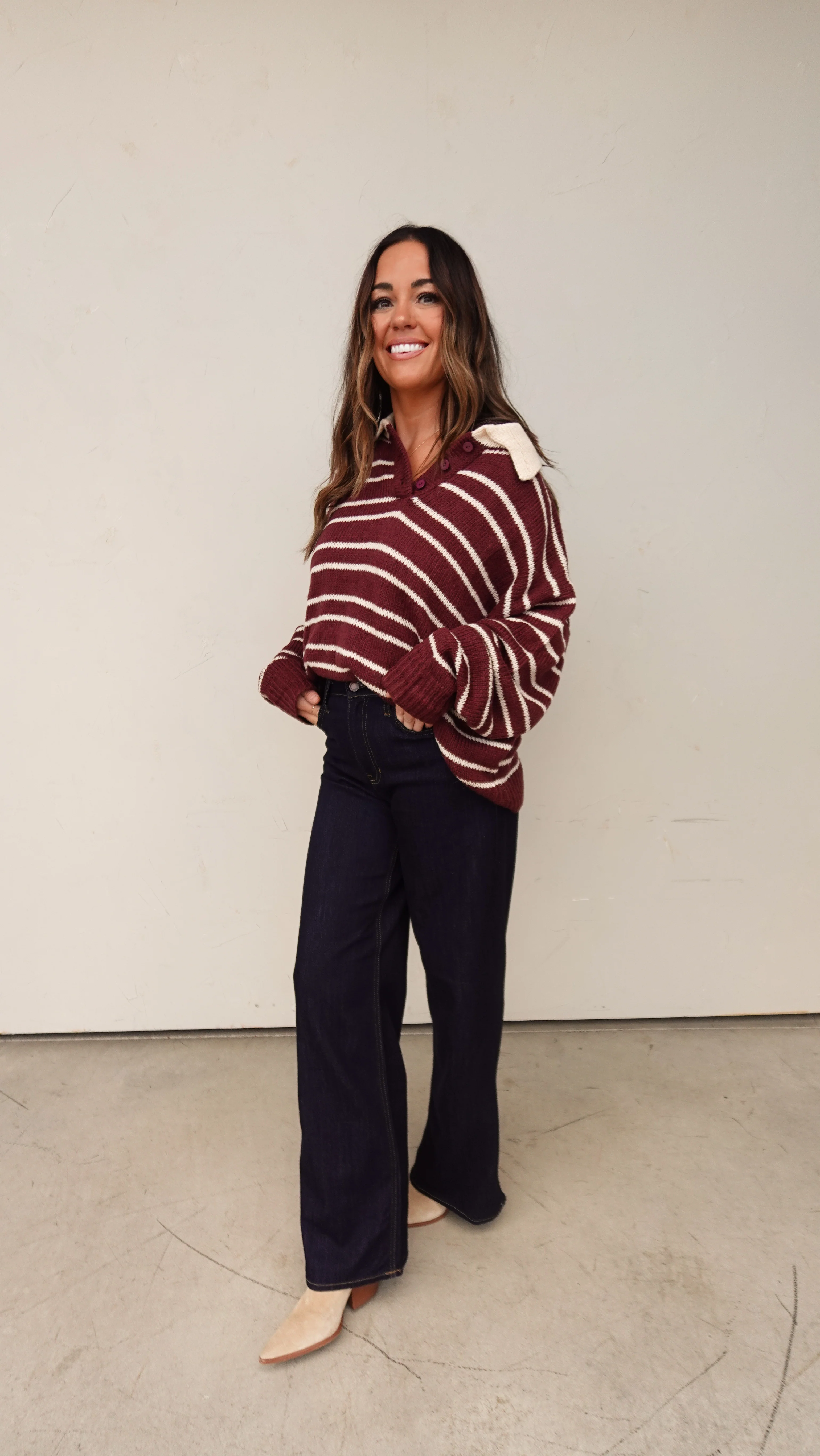 Burgundy Striped Rugby Sweater - Image 7