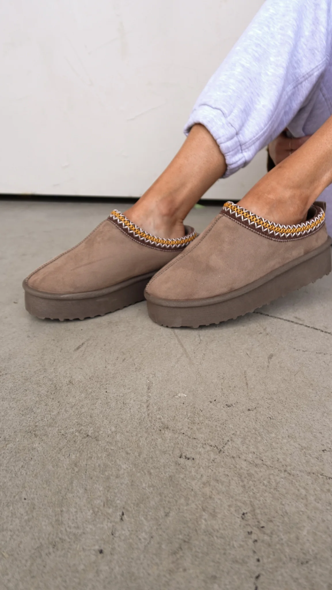 Mocha Fur-Lined Platform Slides - Image 4