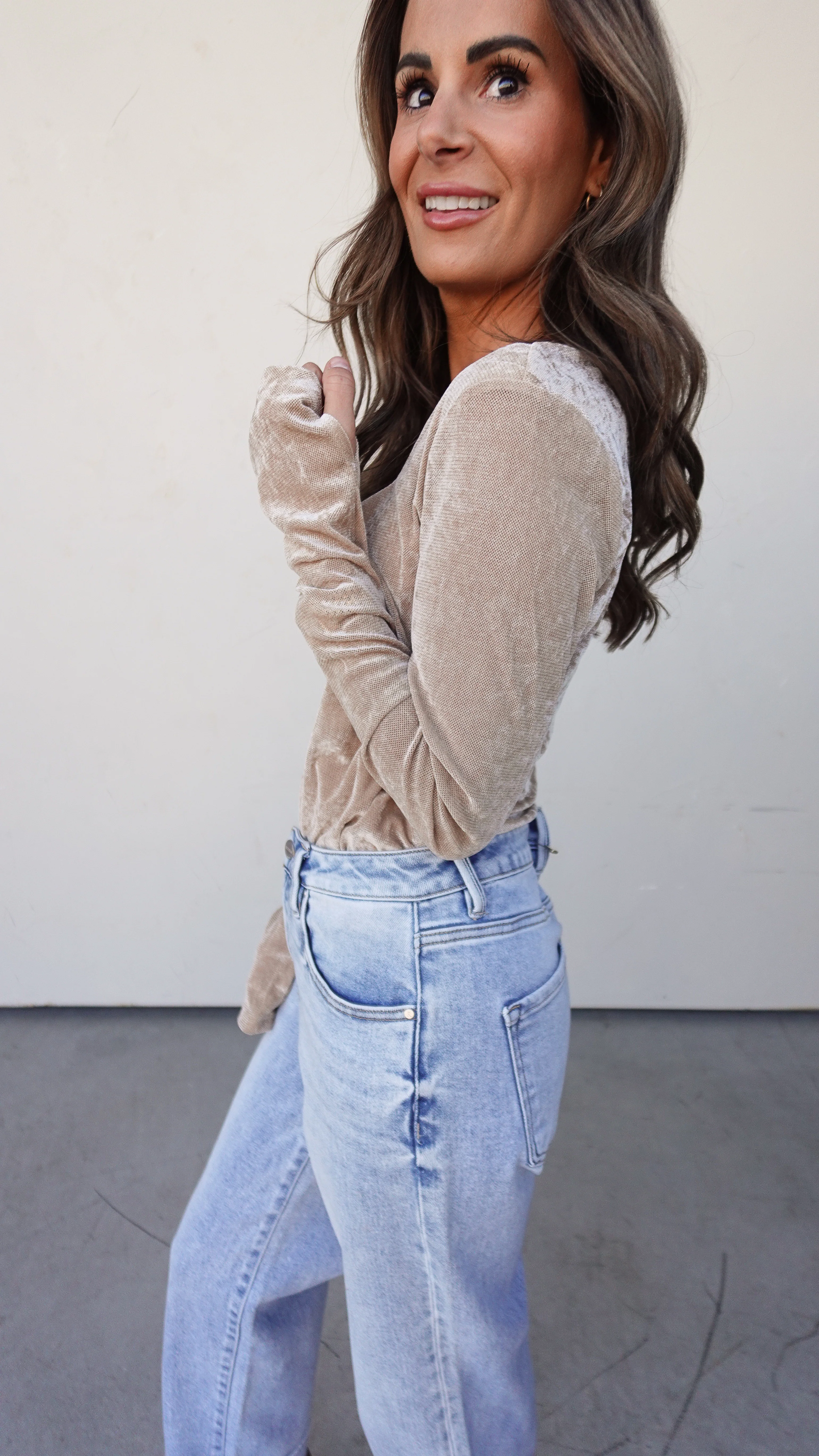 Champagne Velvet Bodysuit - Image 6