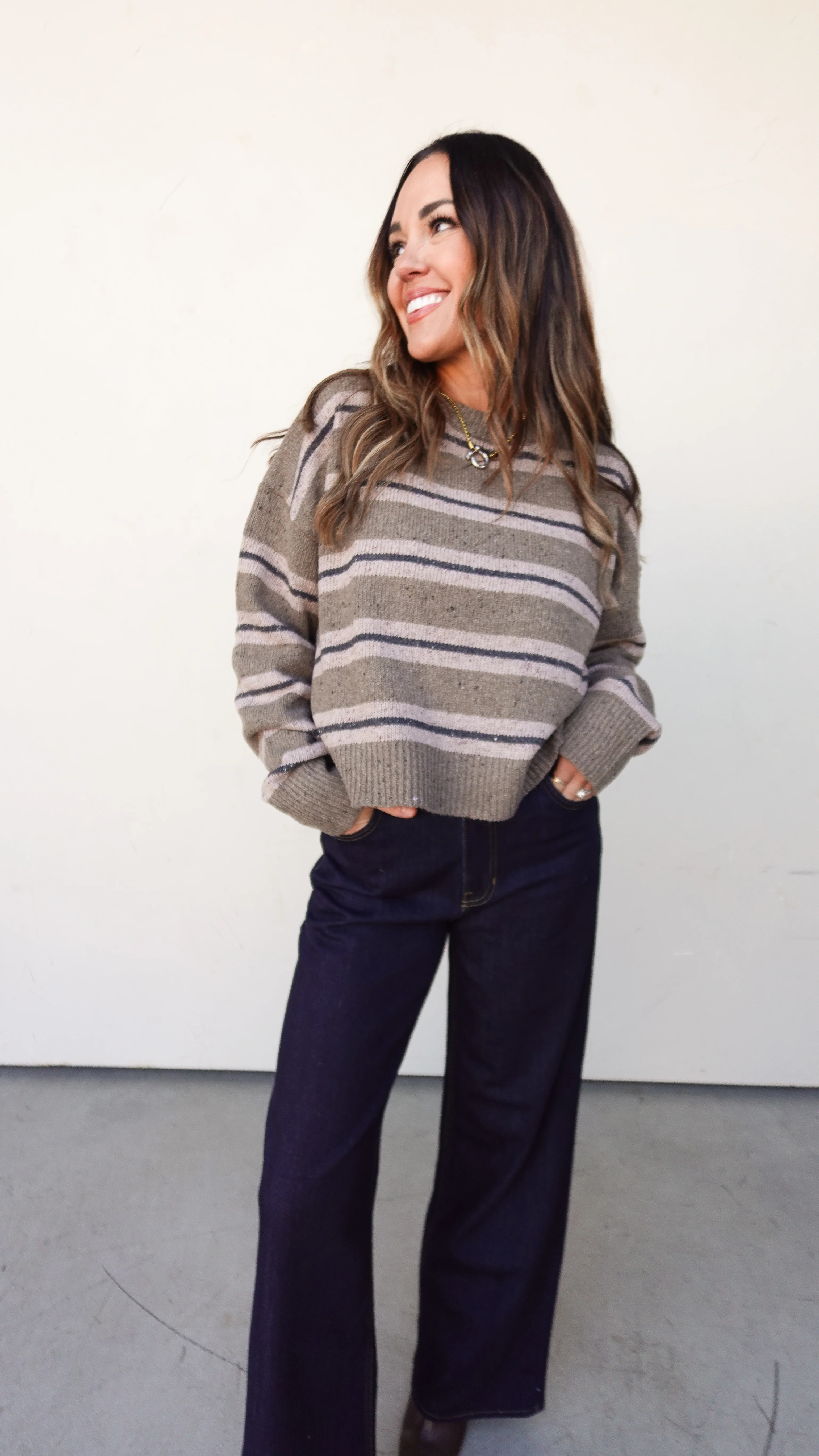 Chesnut Striped Crewneck Sweater - Image 2