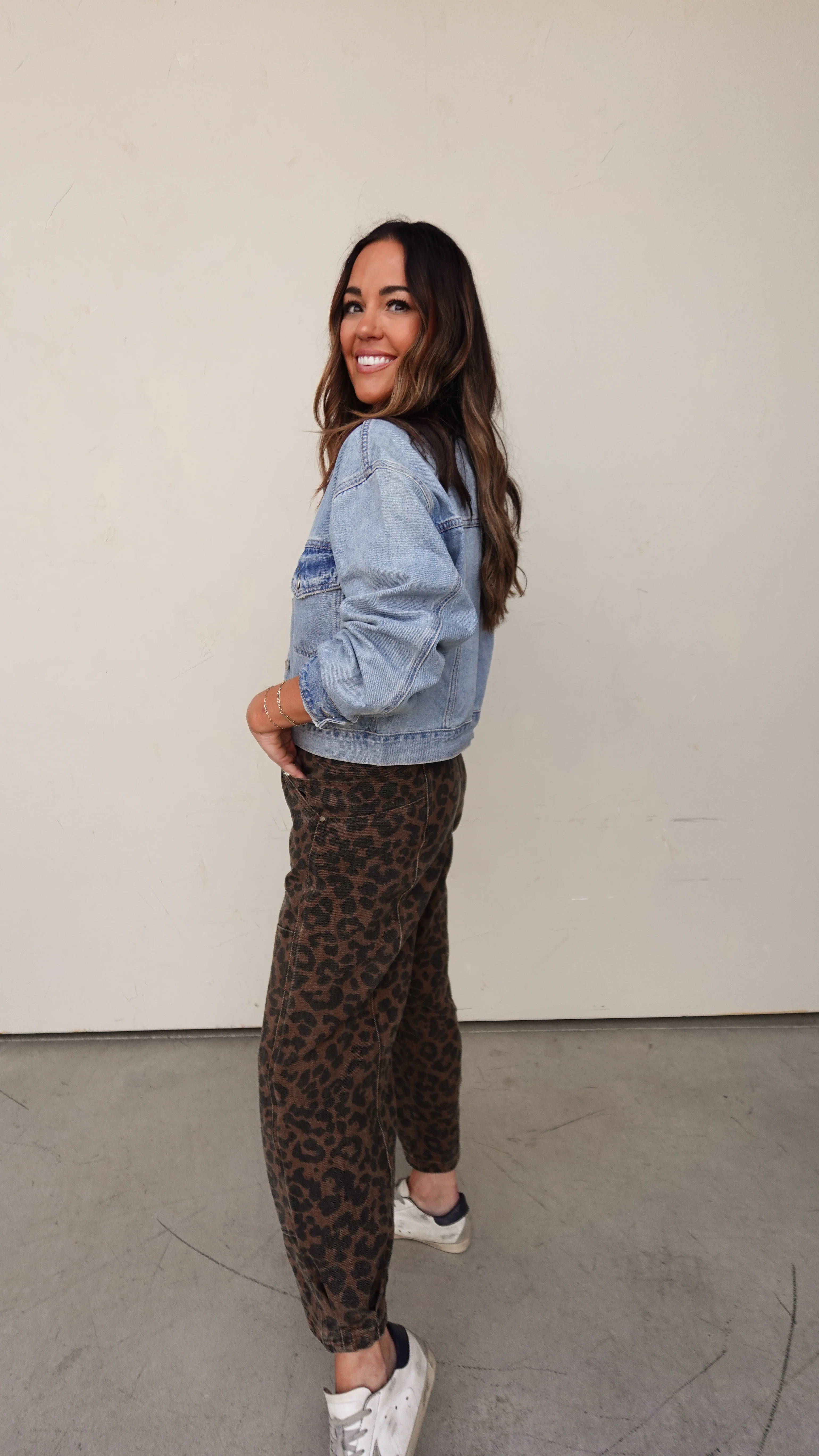Cropped Denim Jacket with Tie Waist - Image 7