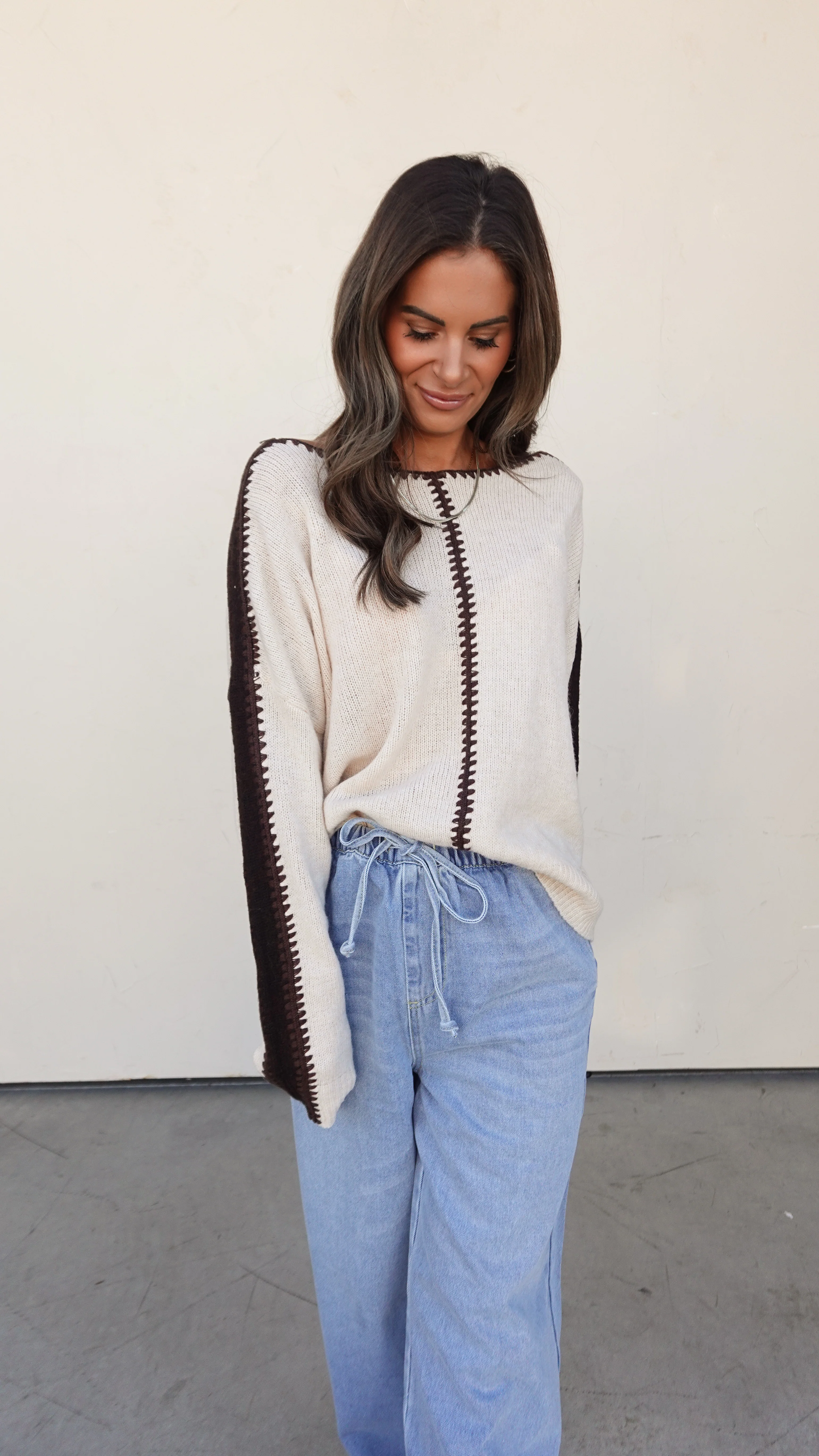 Drawstring Wide Leg Denim Pant - Image 2