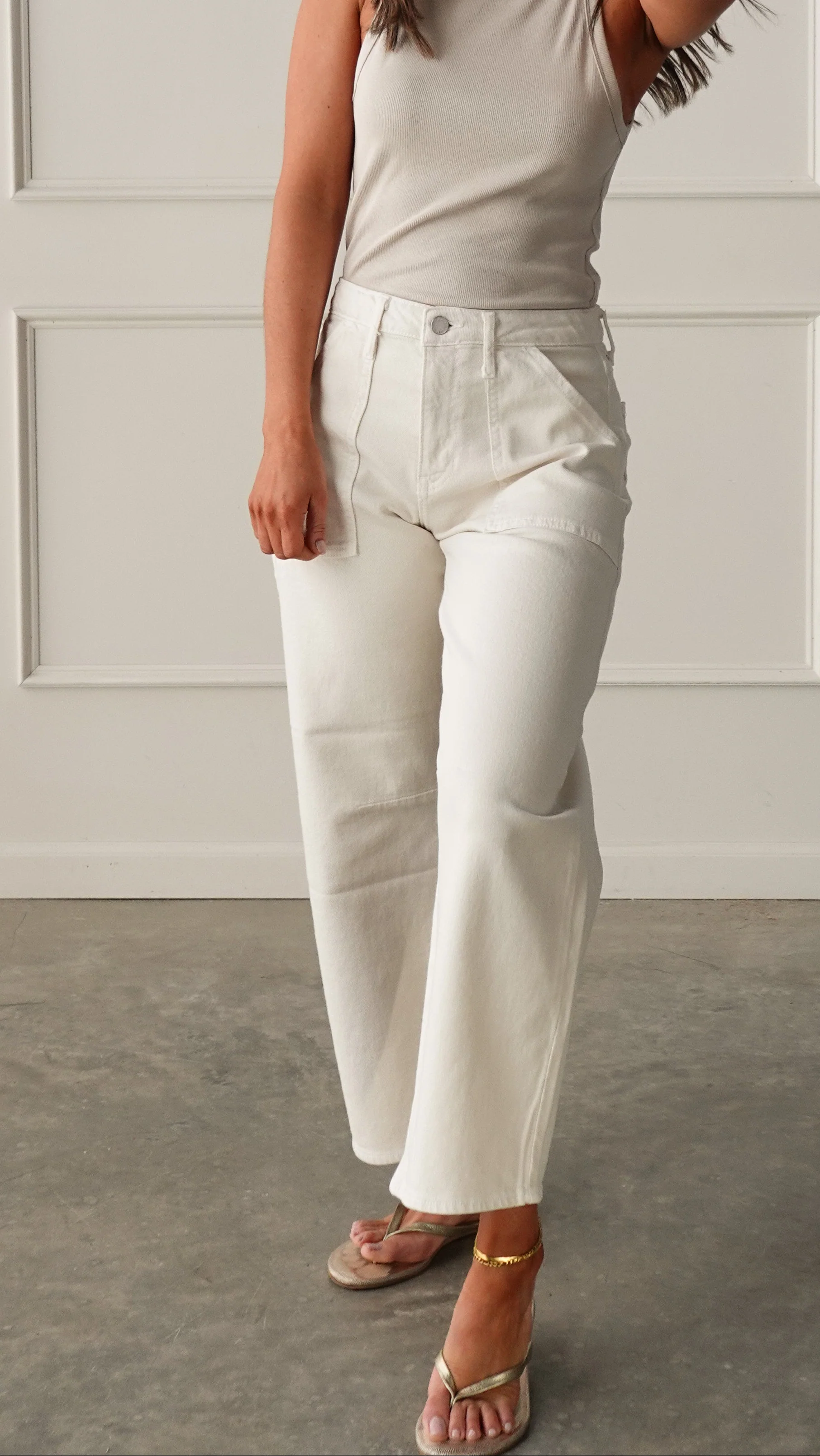 Ecru Utility Barrel Denim - Image 6