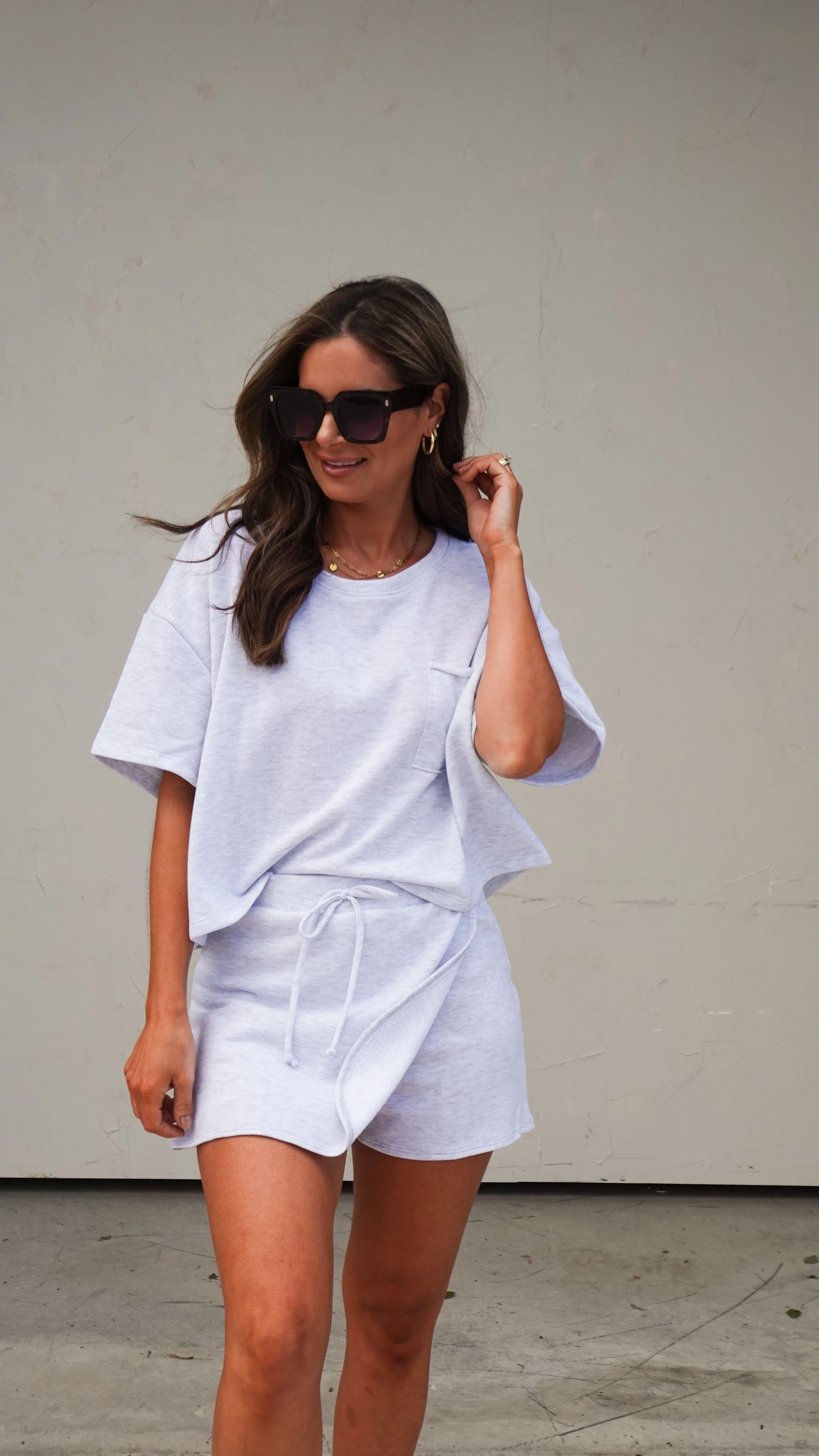 Gray French Terry Short Sleeve Top - Image 4