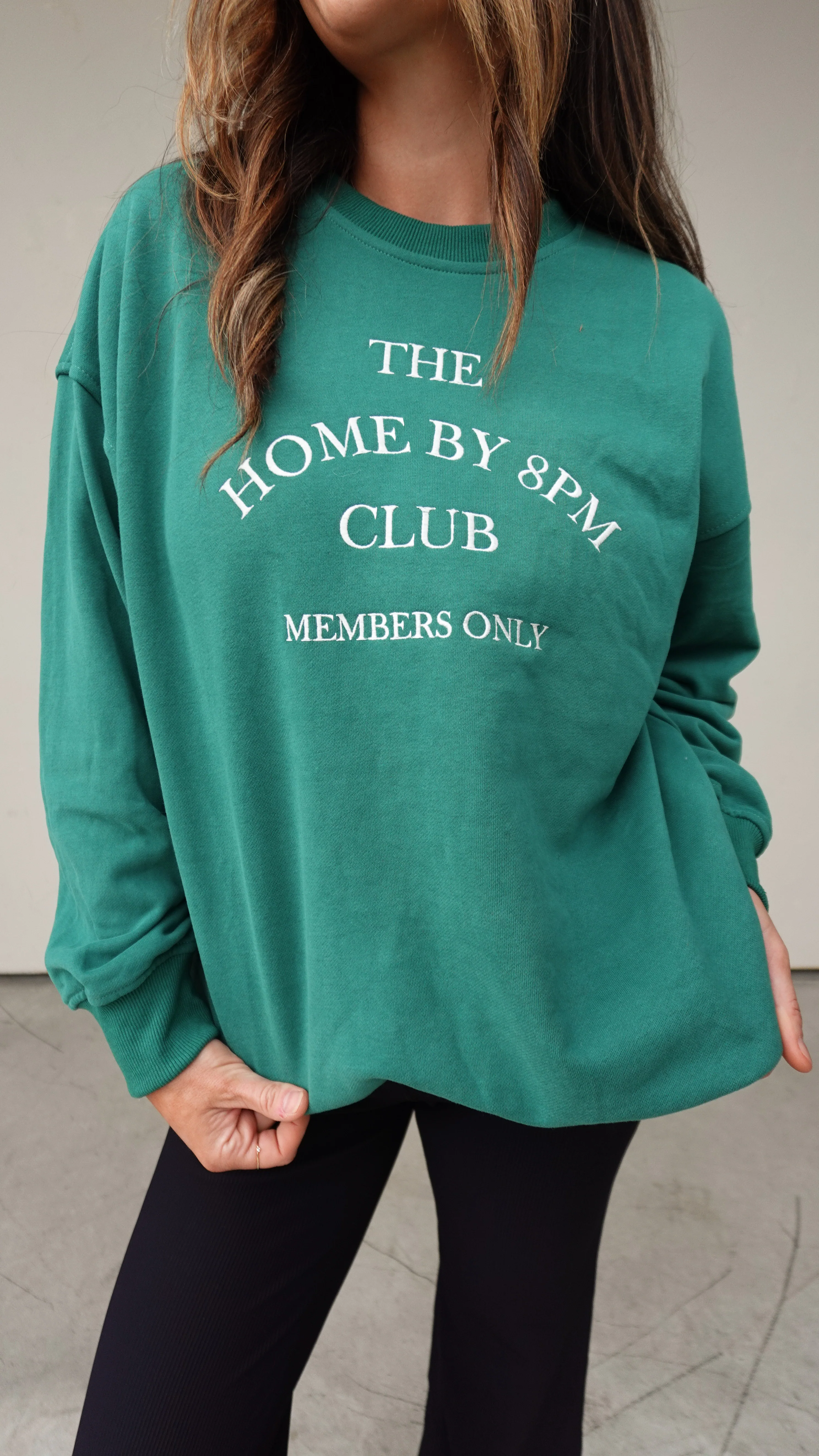 Green Embroidered Homebody Crewneck - Image 3