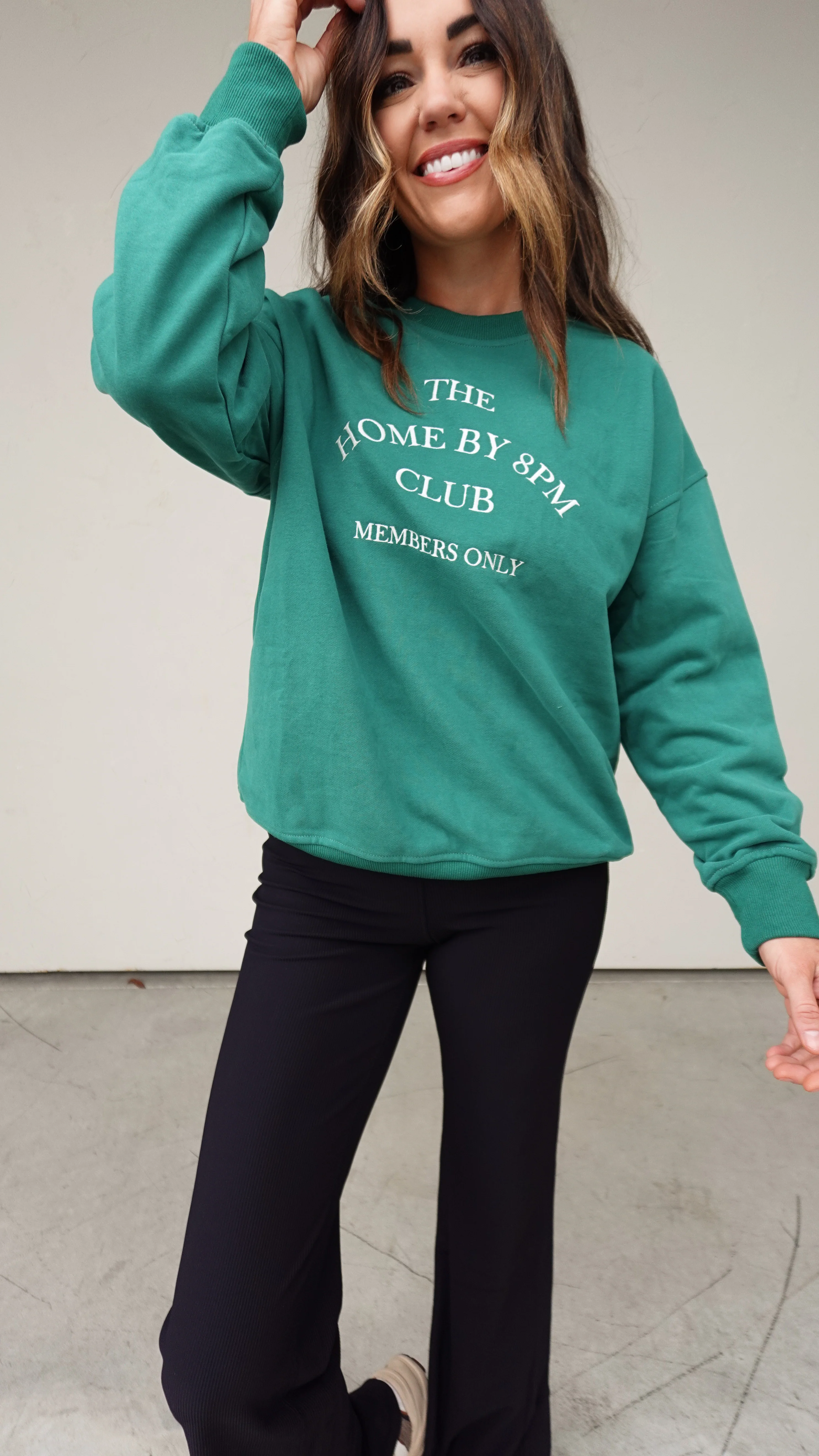 Green Embroidered Homebody Crewneck - Image 5
