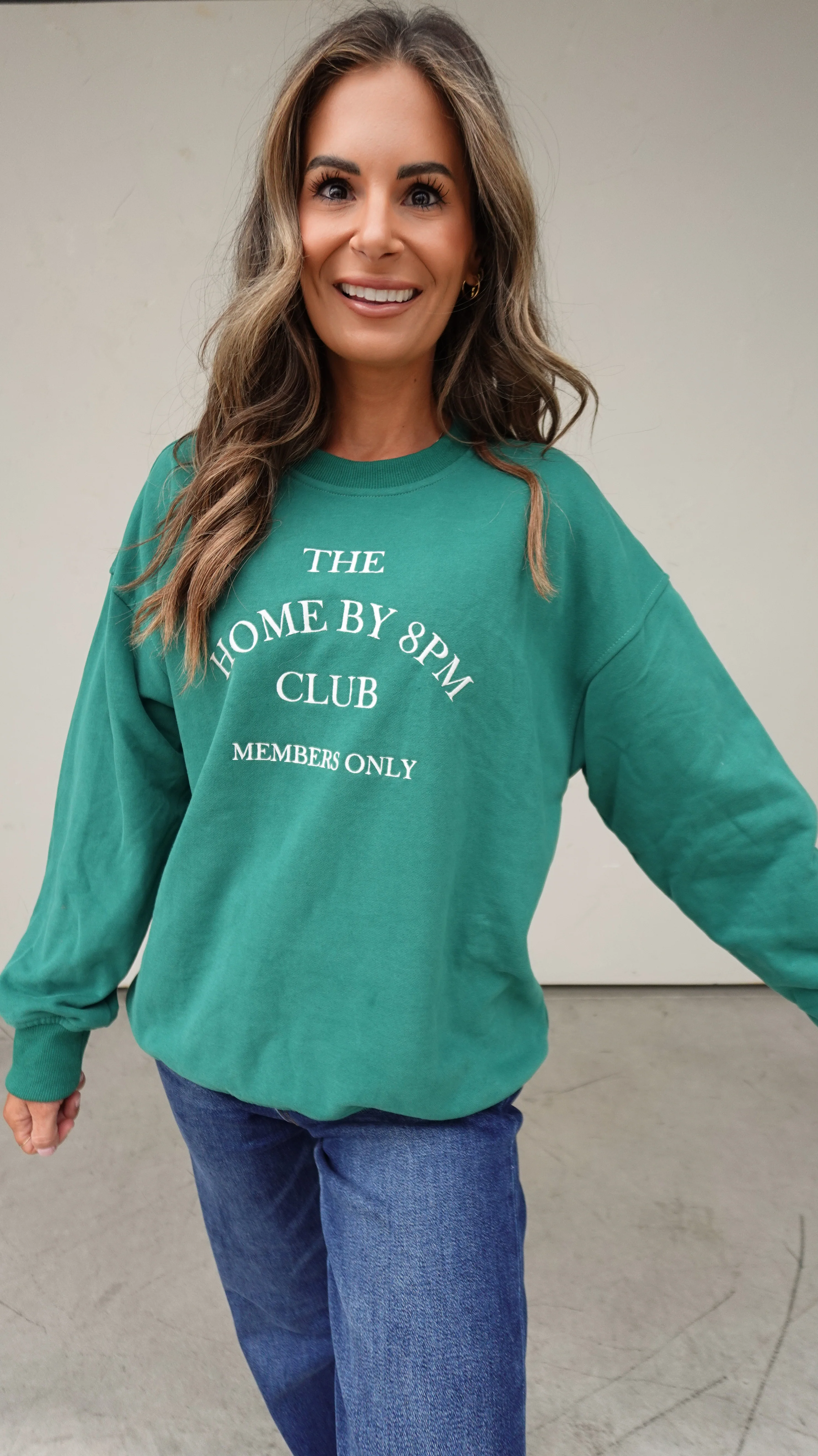 Green Embroidered Homebody Crewneck - Image 8