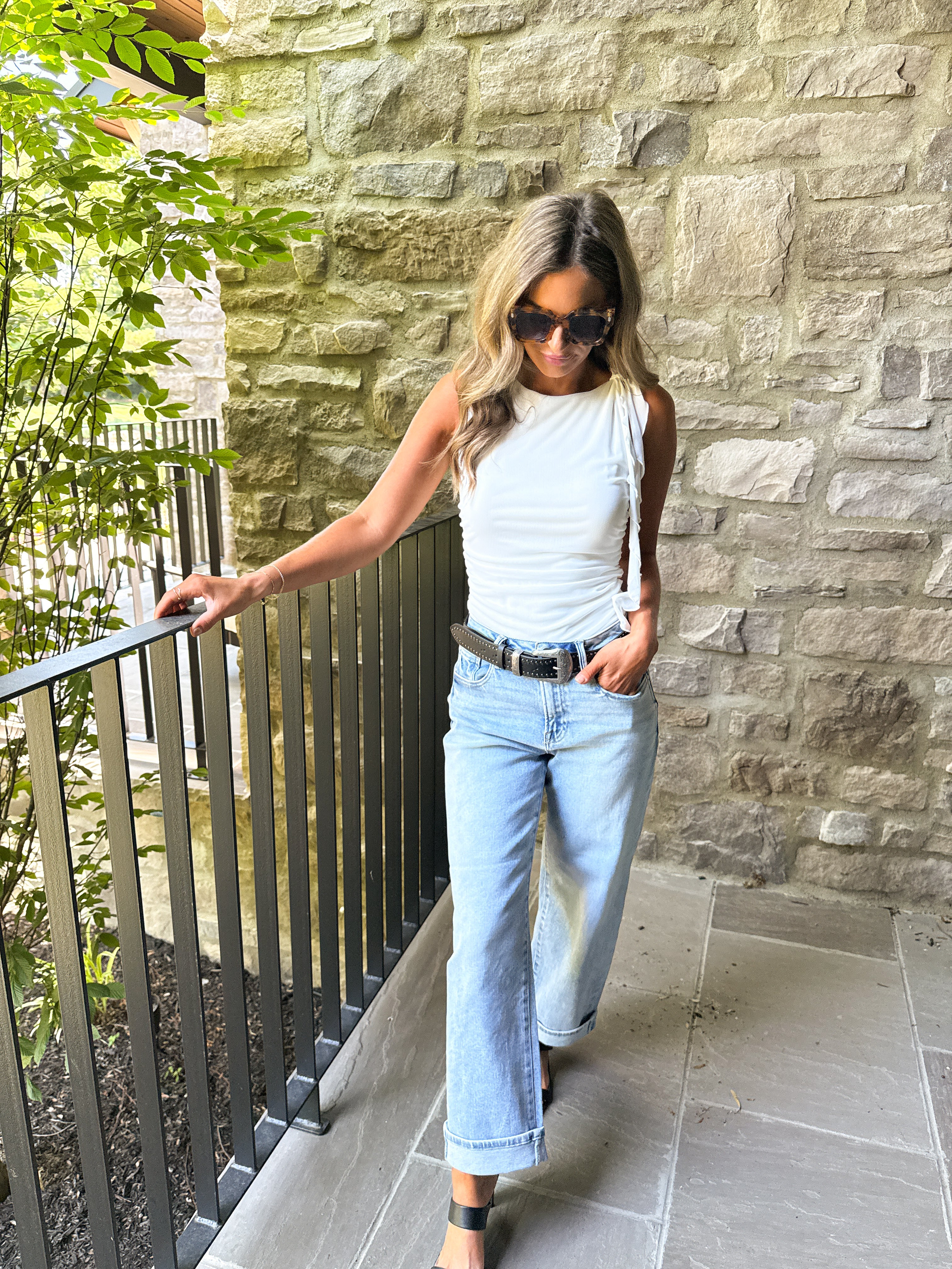 Ivory Mesh Ruched Top - Image 10