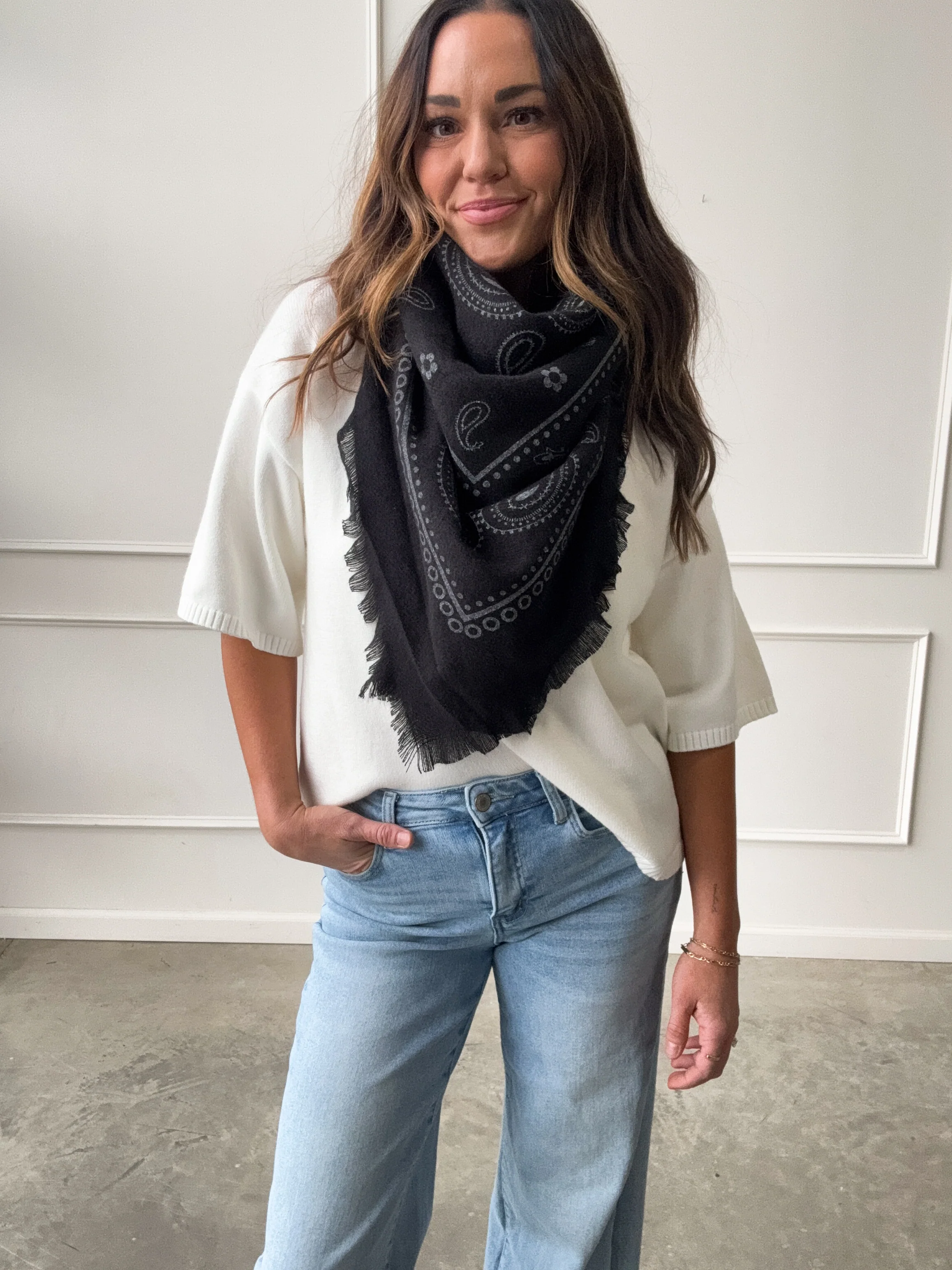 Ivory Slouchy Short Sleeve Sweater - Image 8