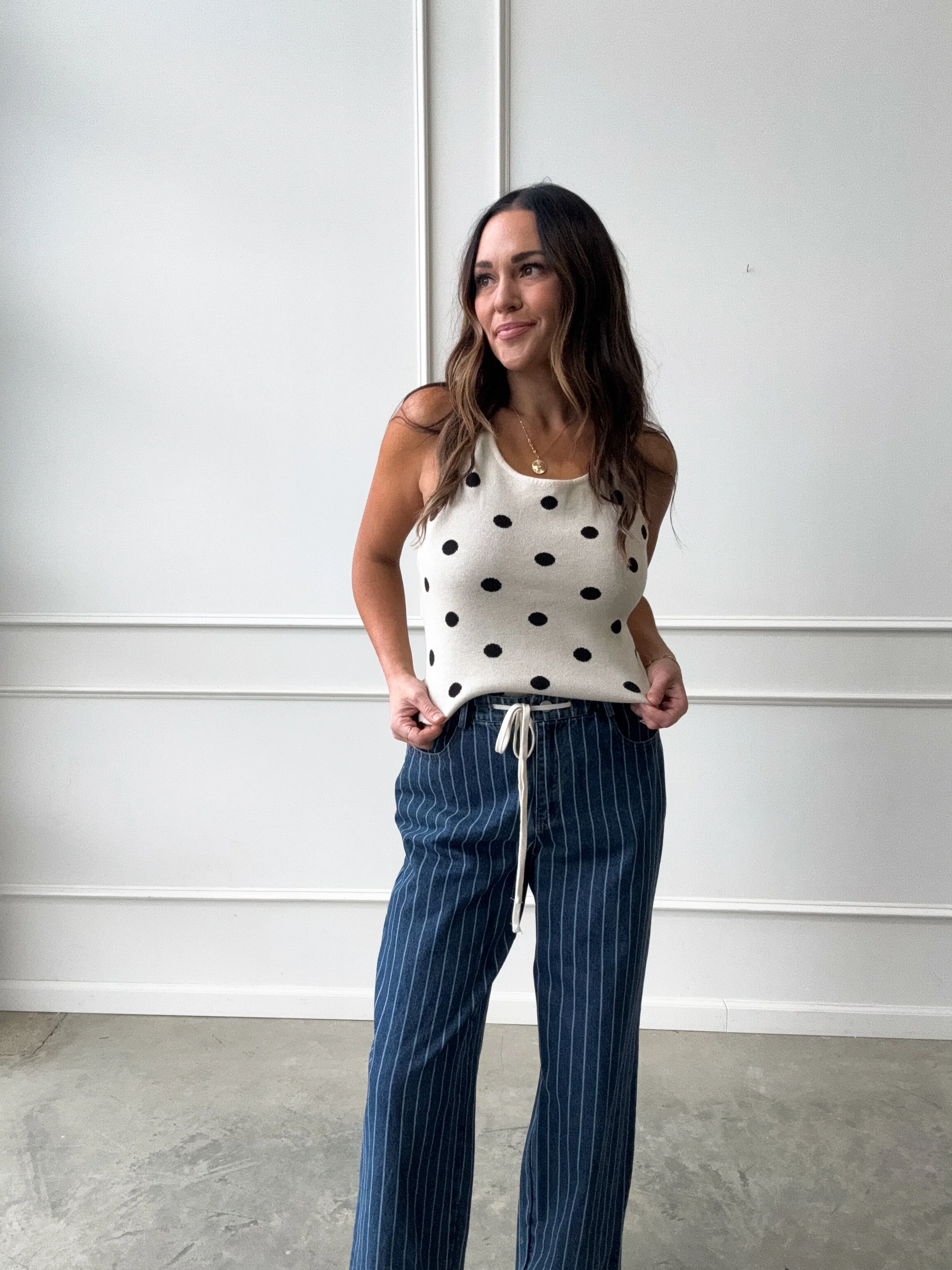 Knit Polka Dot Halter Top - Image 5