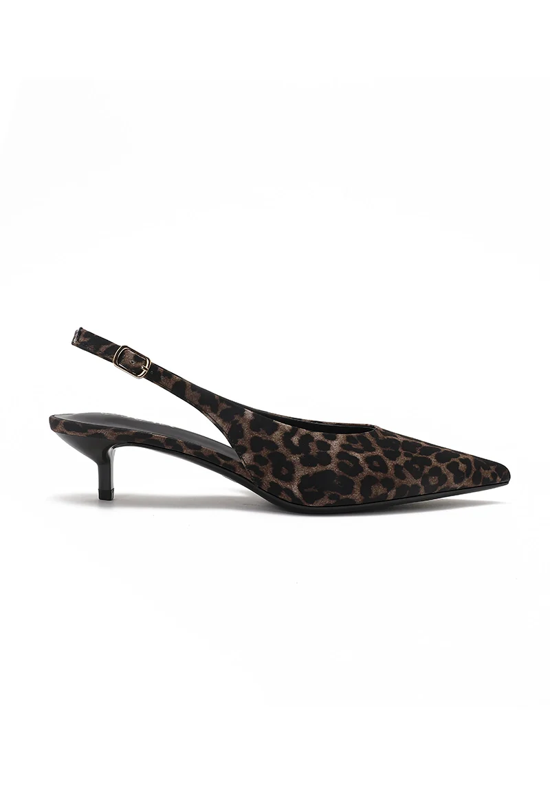 Leopard Slingback Kitten Heel - Image 6