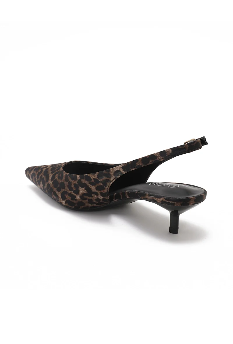 Leopard Slingback Kitten Heel - Image 7