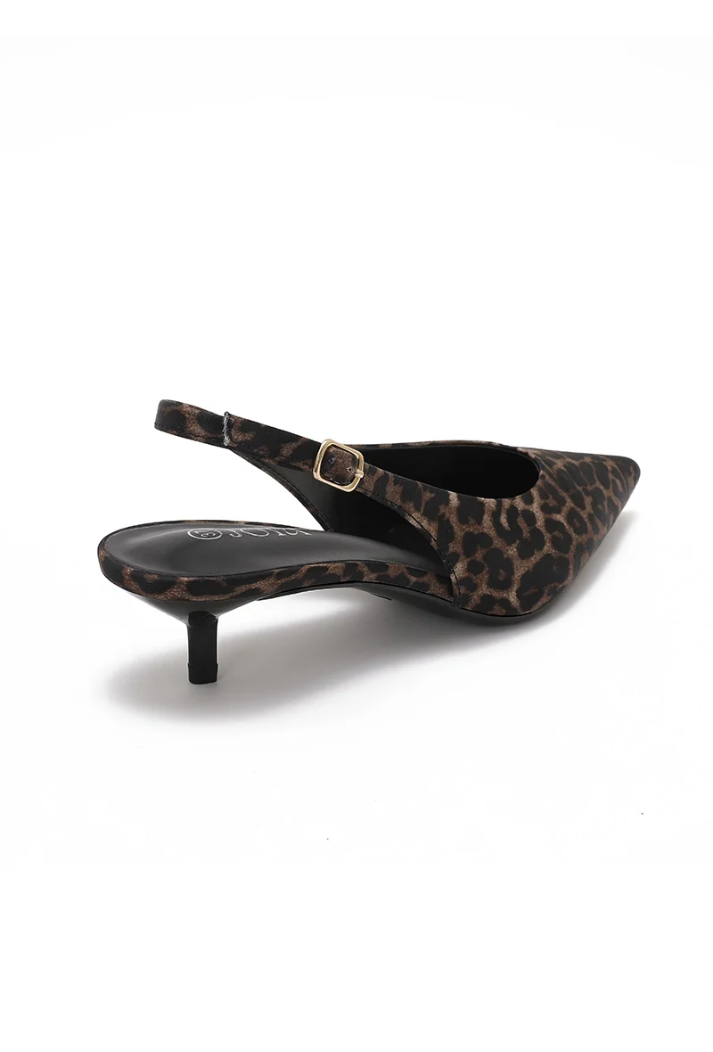 Leopard Slingback Kitten Heel - Image 8