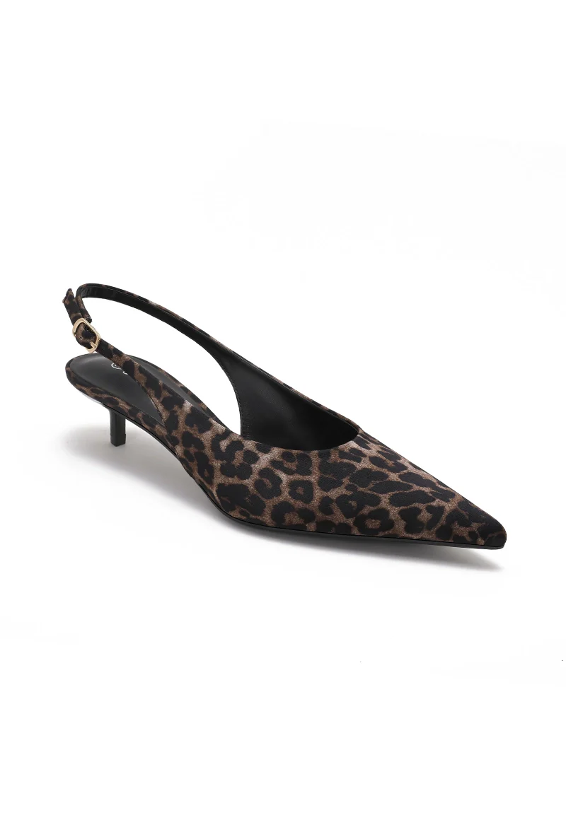 Leopard Slingback Kitten Heel - Image 9