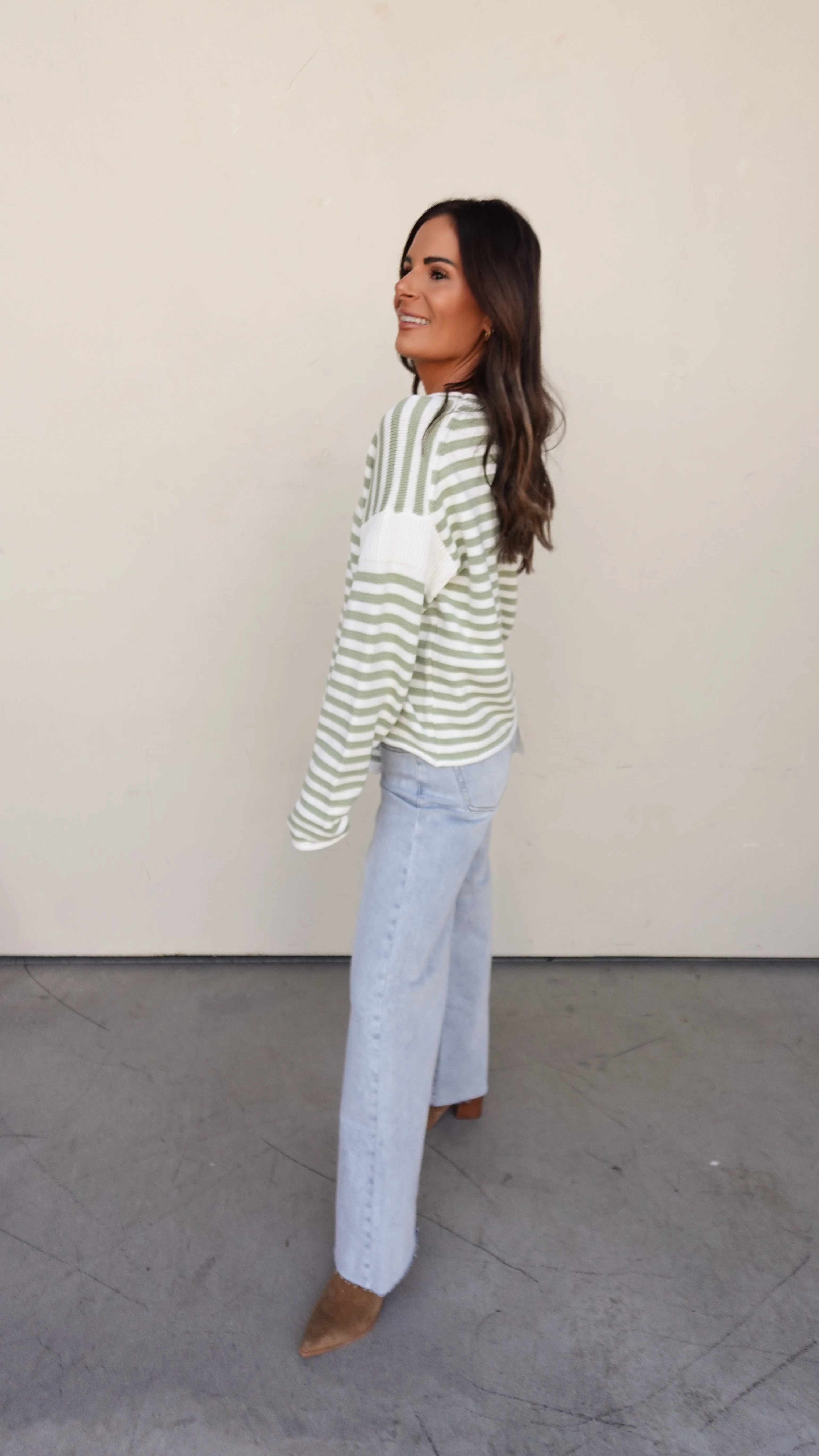 Matcha Striped Rolled-Hem Sweater - Image 3