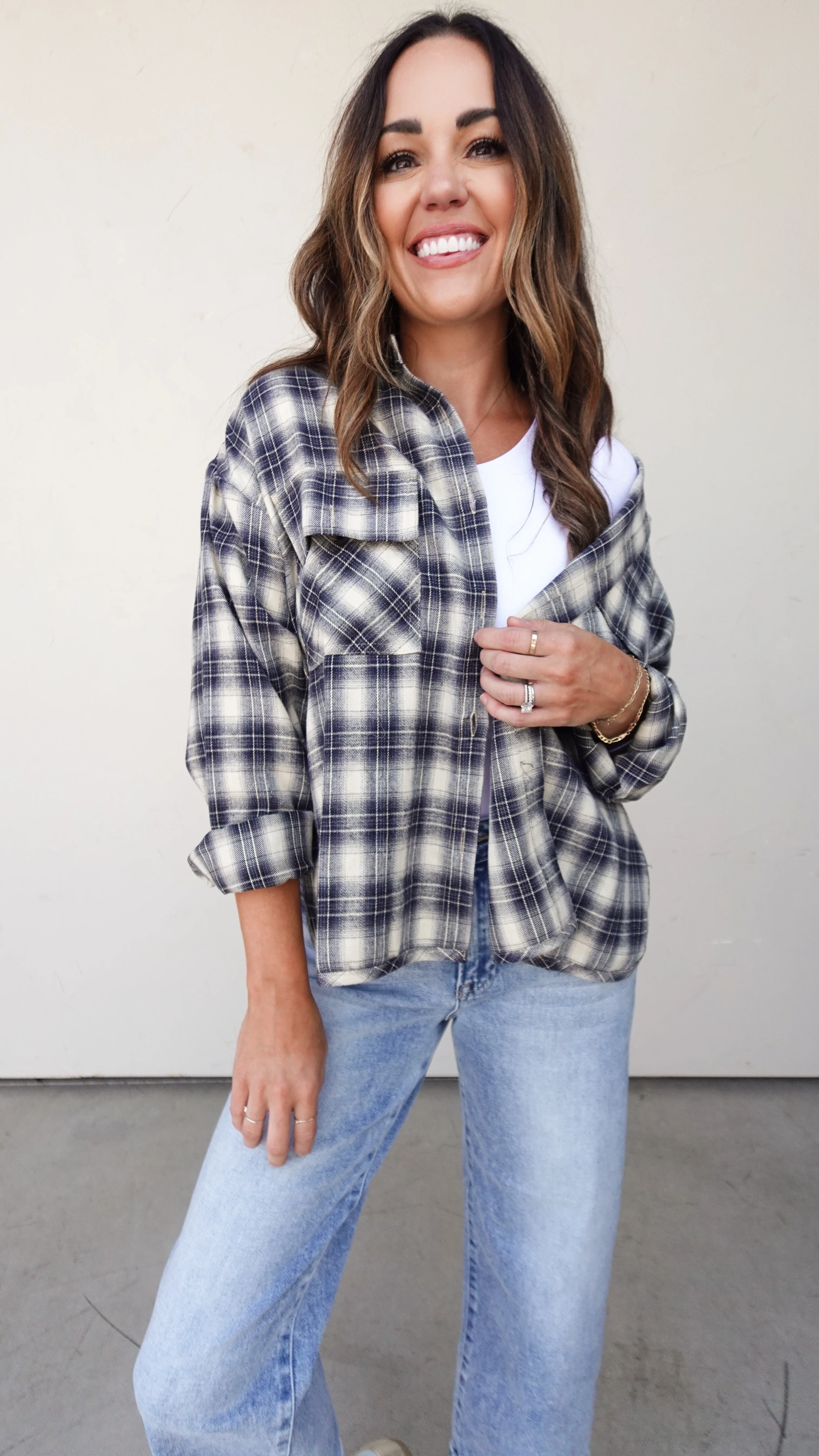Navy Plaid Flannel - Image 2