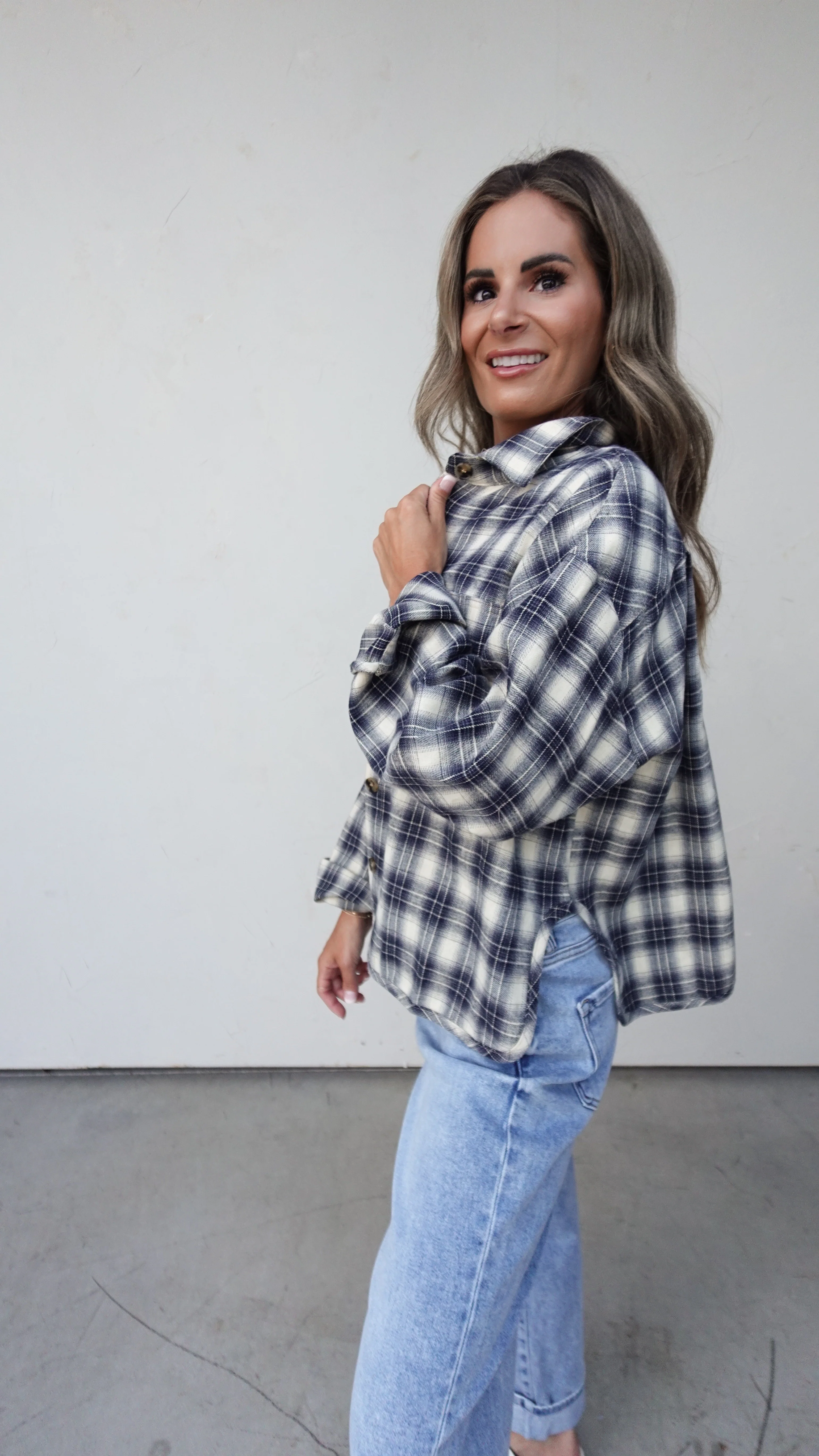 Navy Plaid Flannel - Image 4