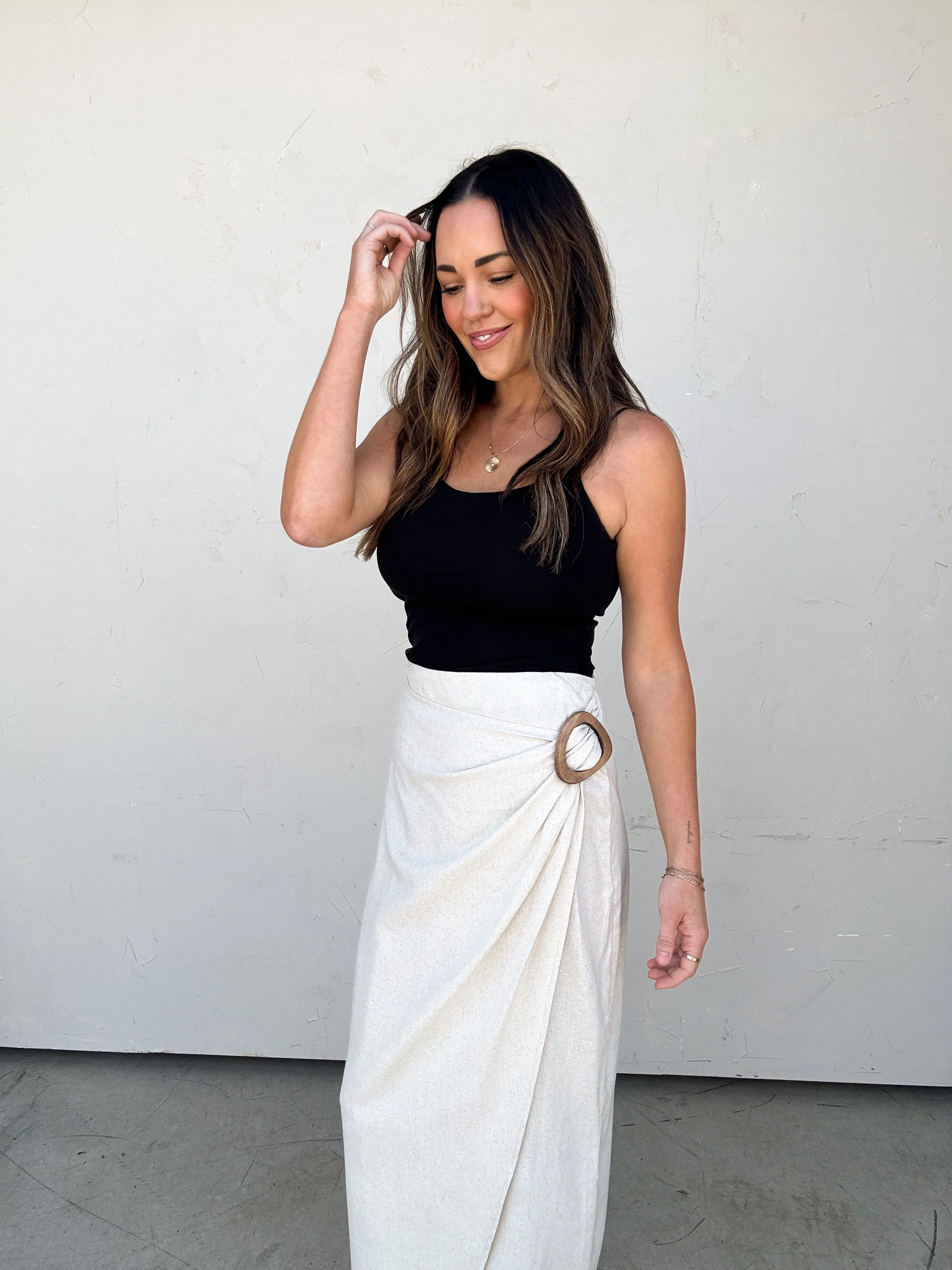 Oatmeal Wrap-Style Skirt - Image 3