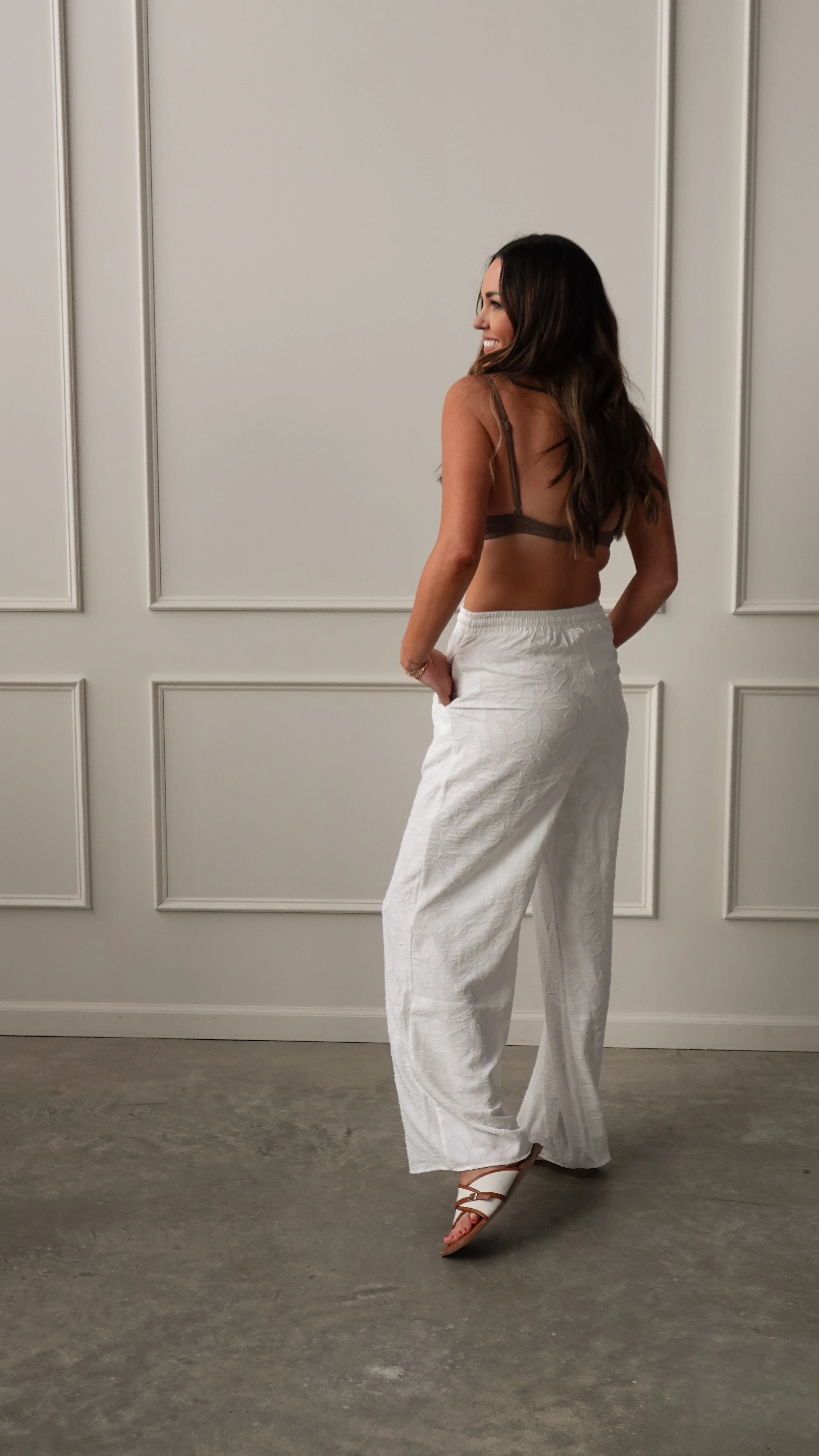 Off-White Textured Drawstring Pant - Image 8