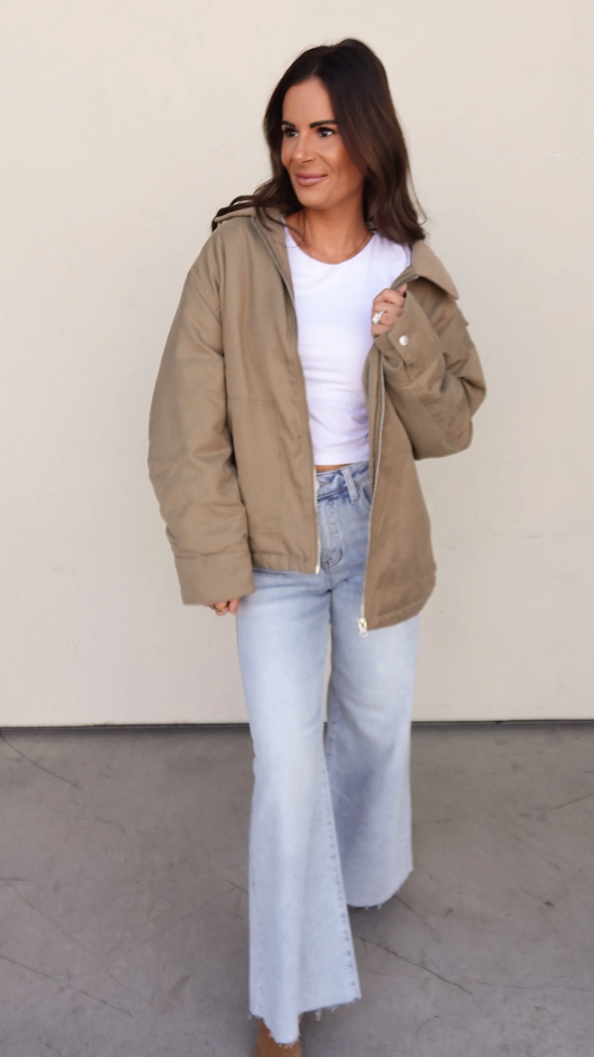 Olive Oversized Barn Jacket - Image 7