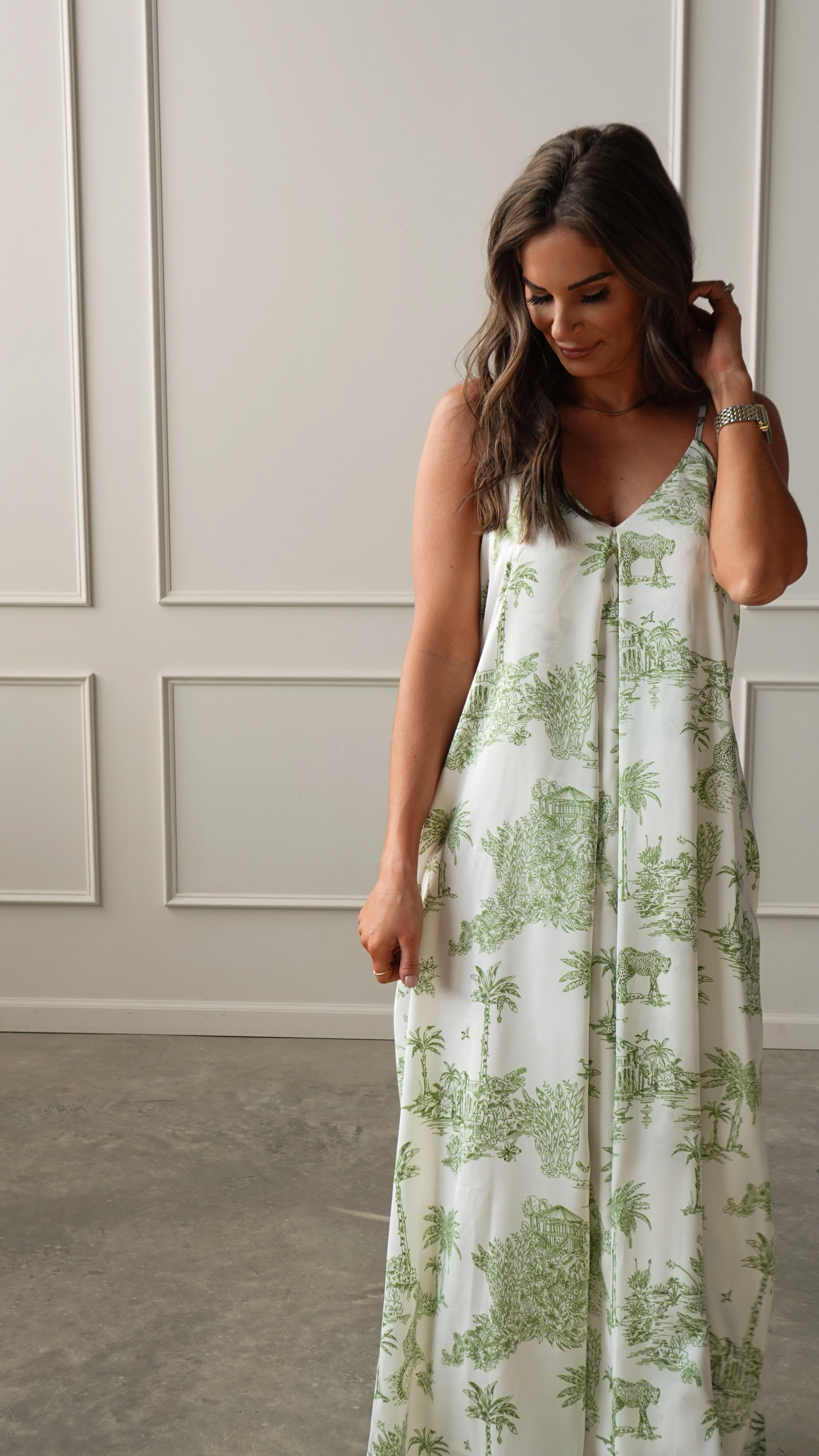 Palm Green Belted Dress - Image 8