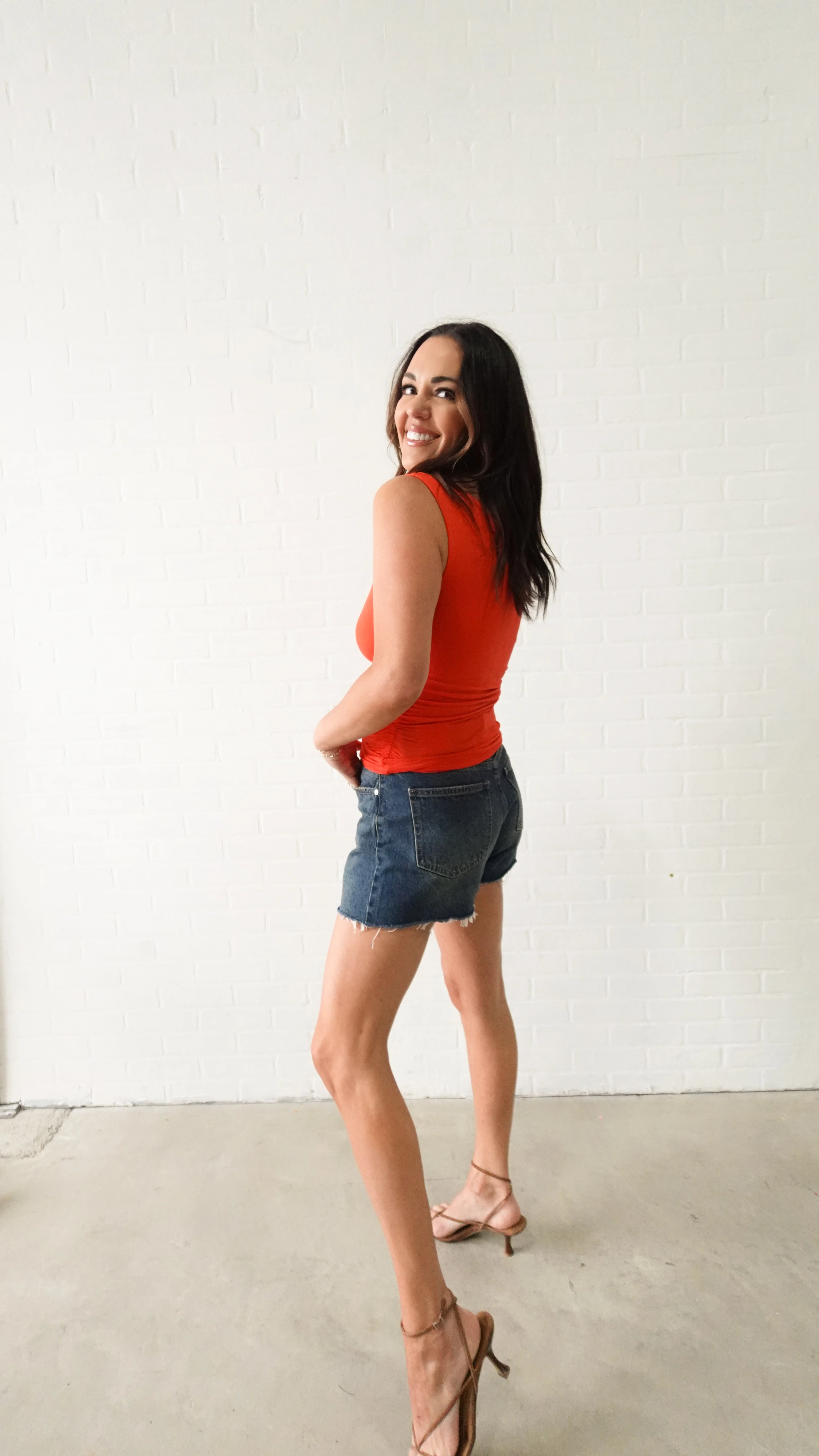 Red Asymmetric Ruched Top - Image 10