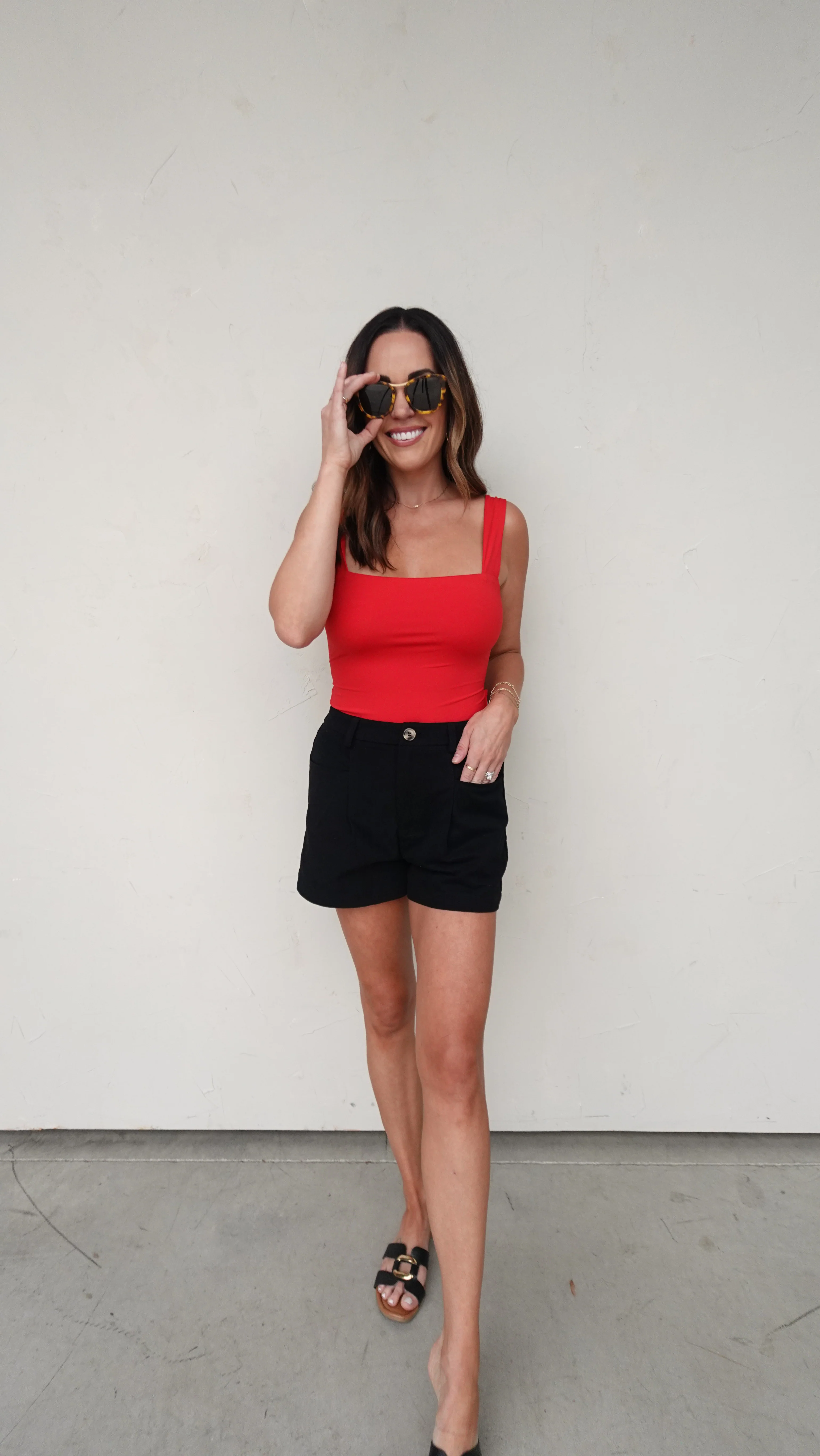 Red Square Neck Tie-Back Bodysuit - Image 7