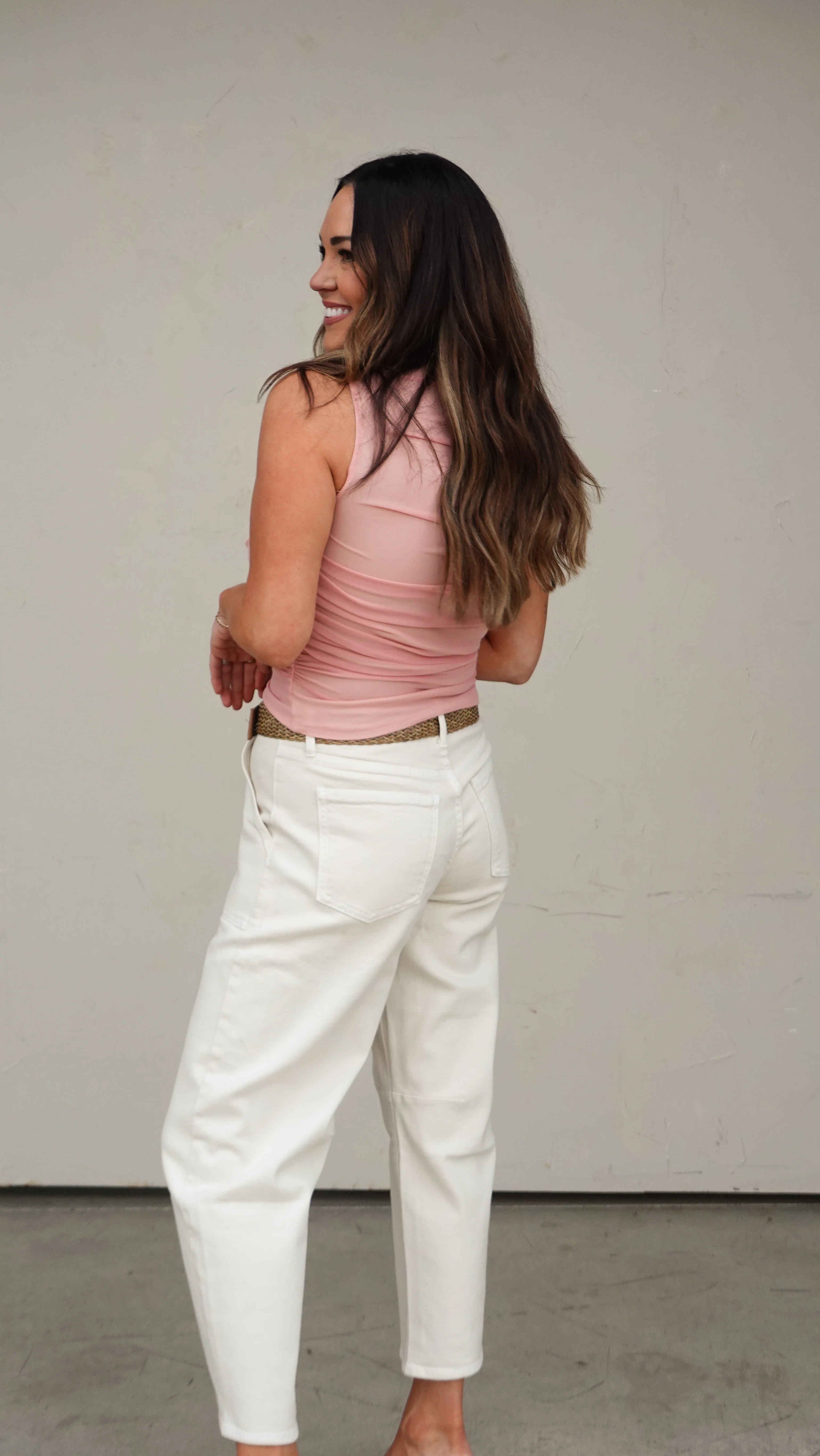 Rose Pink Mesh Tank Top - Image 7