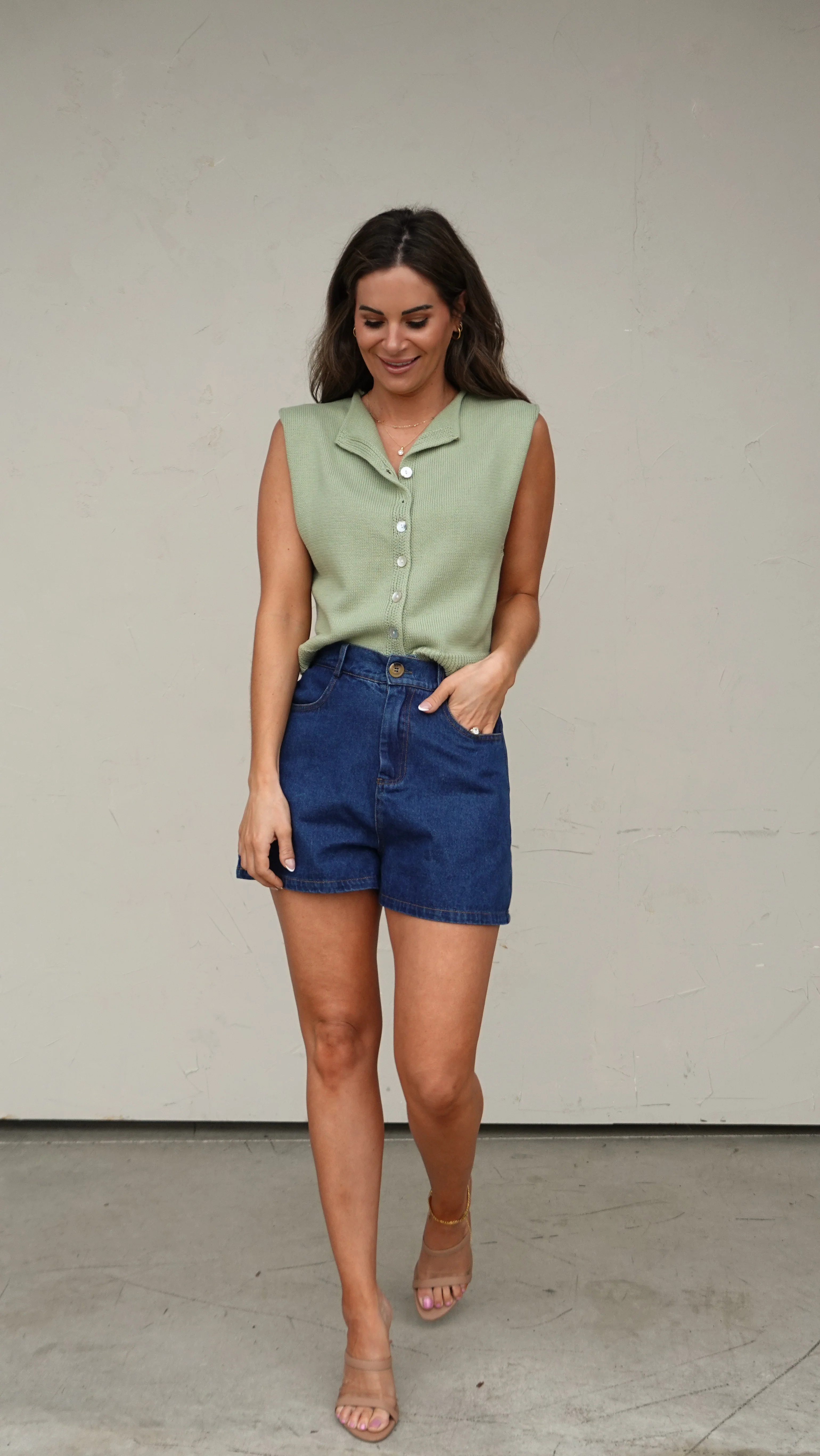 Sage Sleeveless Cardigan - Image 8