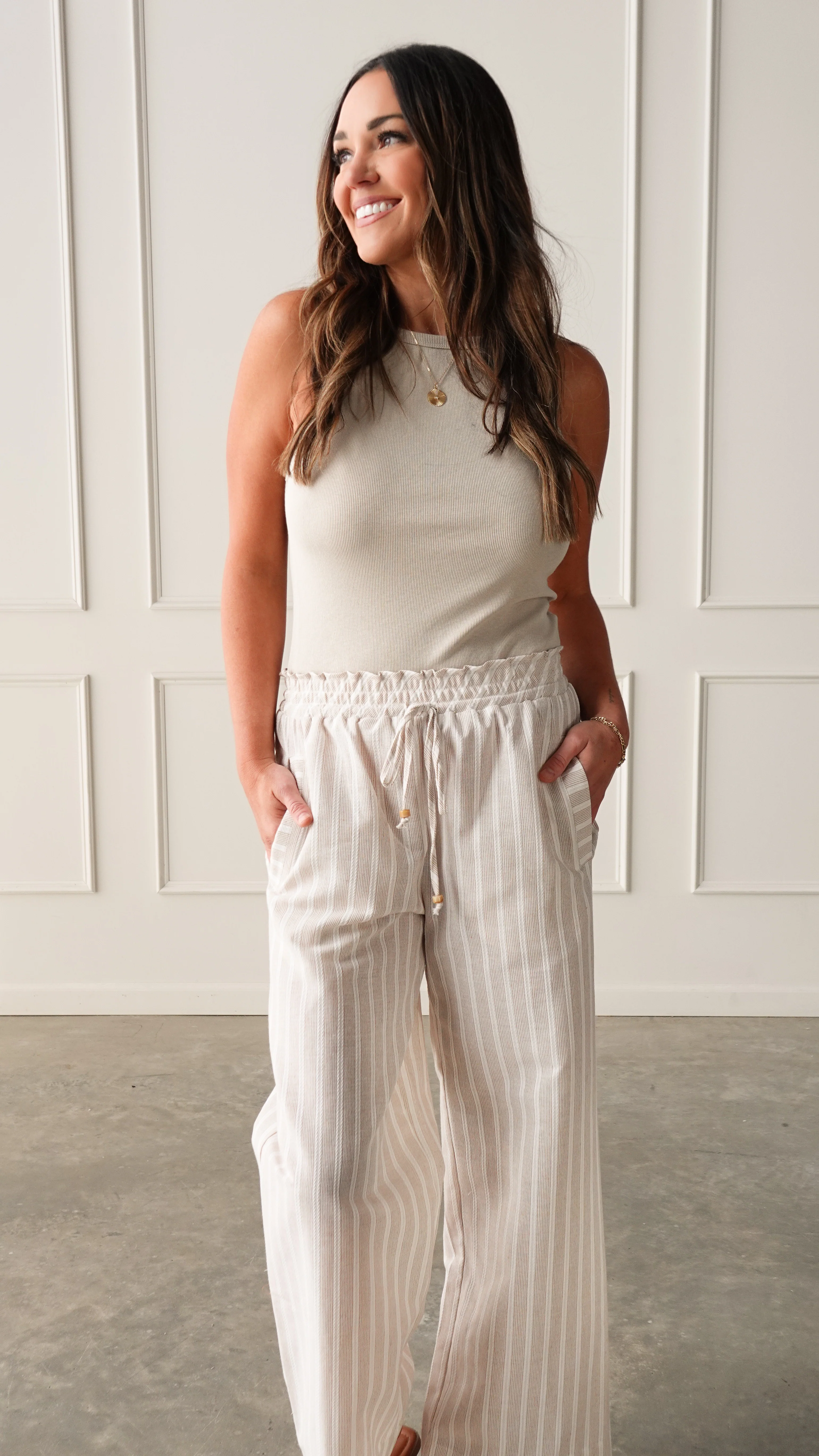 Stone High-Neck Ribbed Tank - Image 8