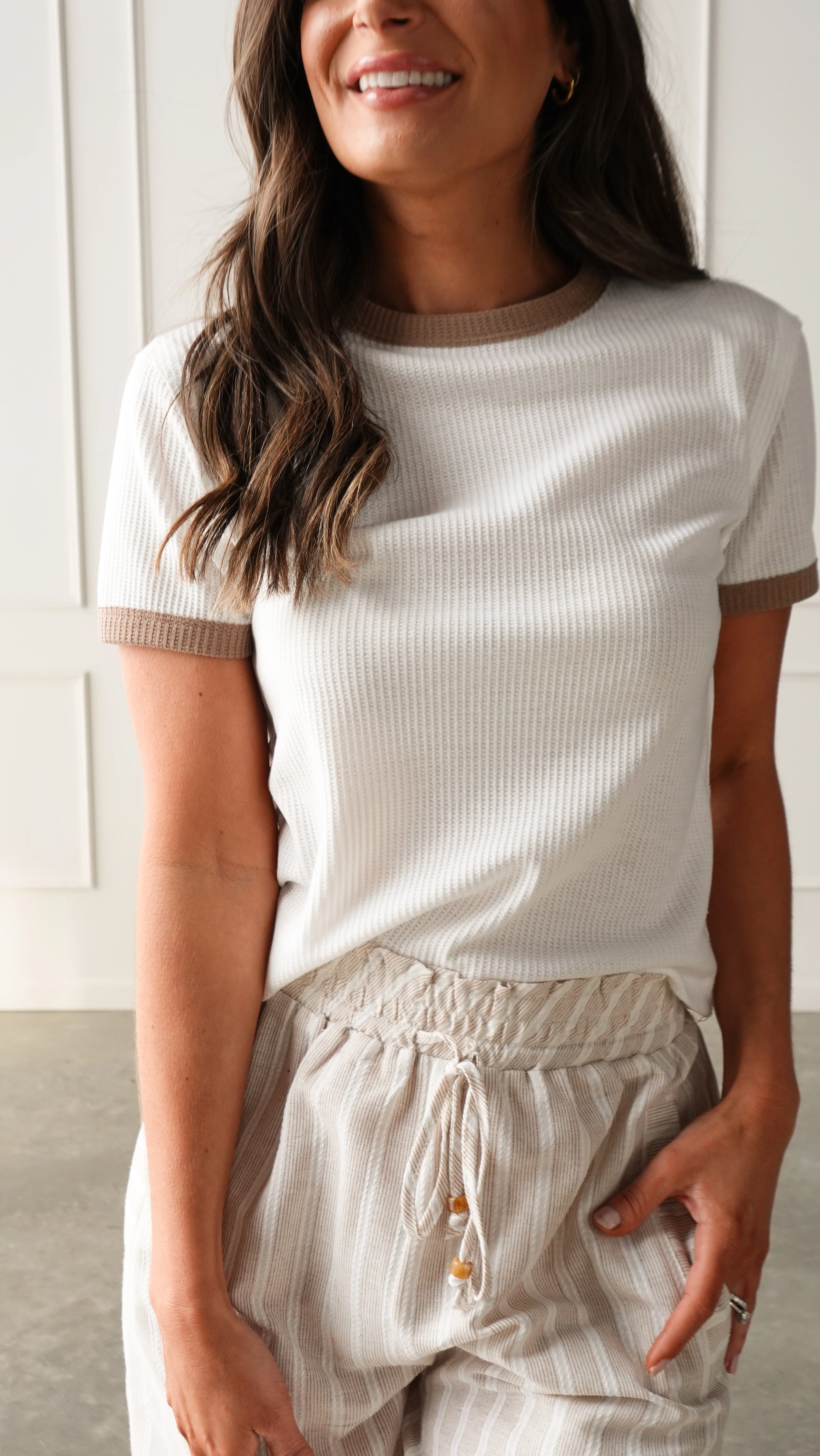 Striped Drawstring Wide Leg Pant - Image 5