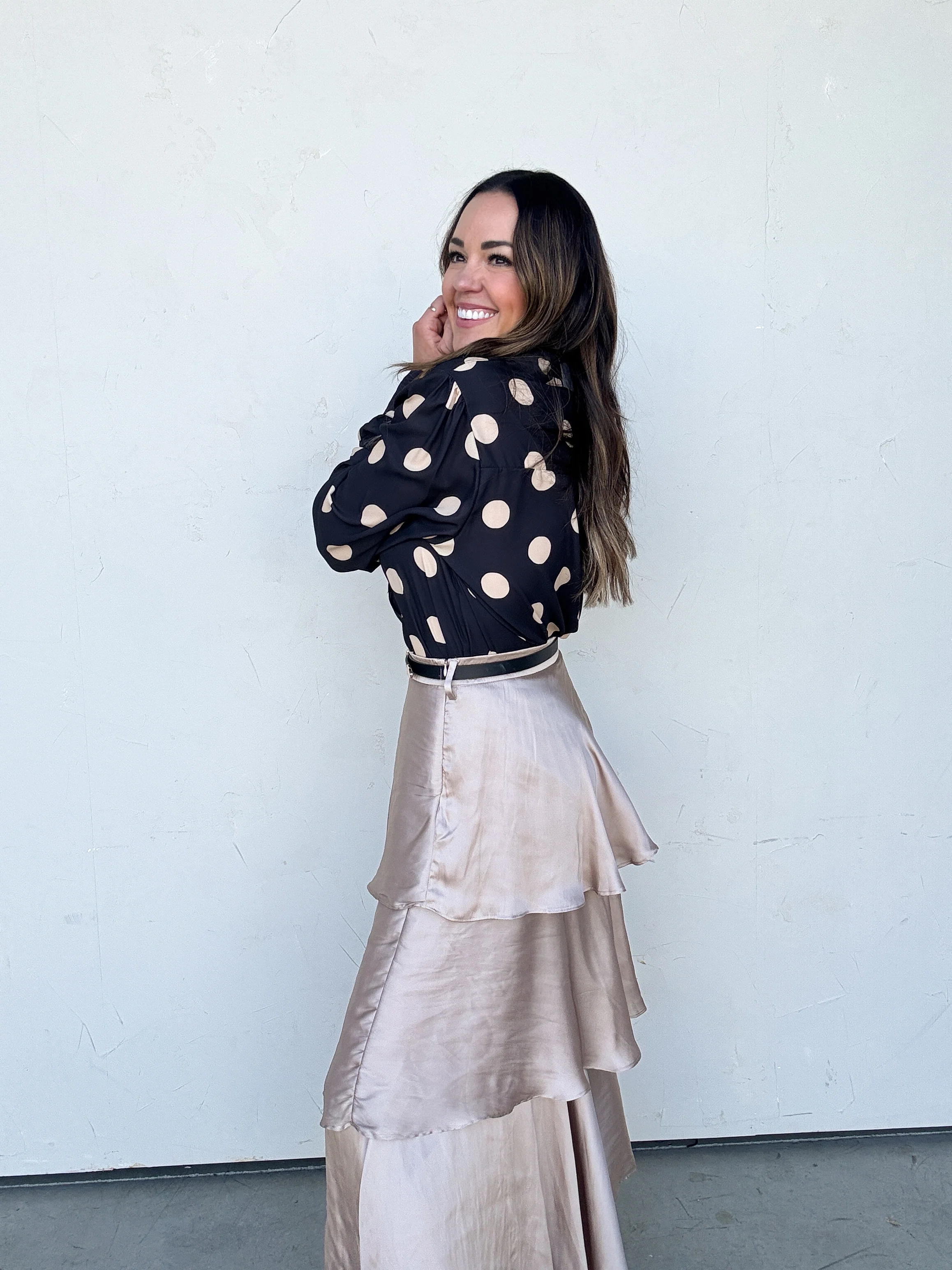 Tiered Satin Maxi Skirt - Image 12