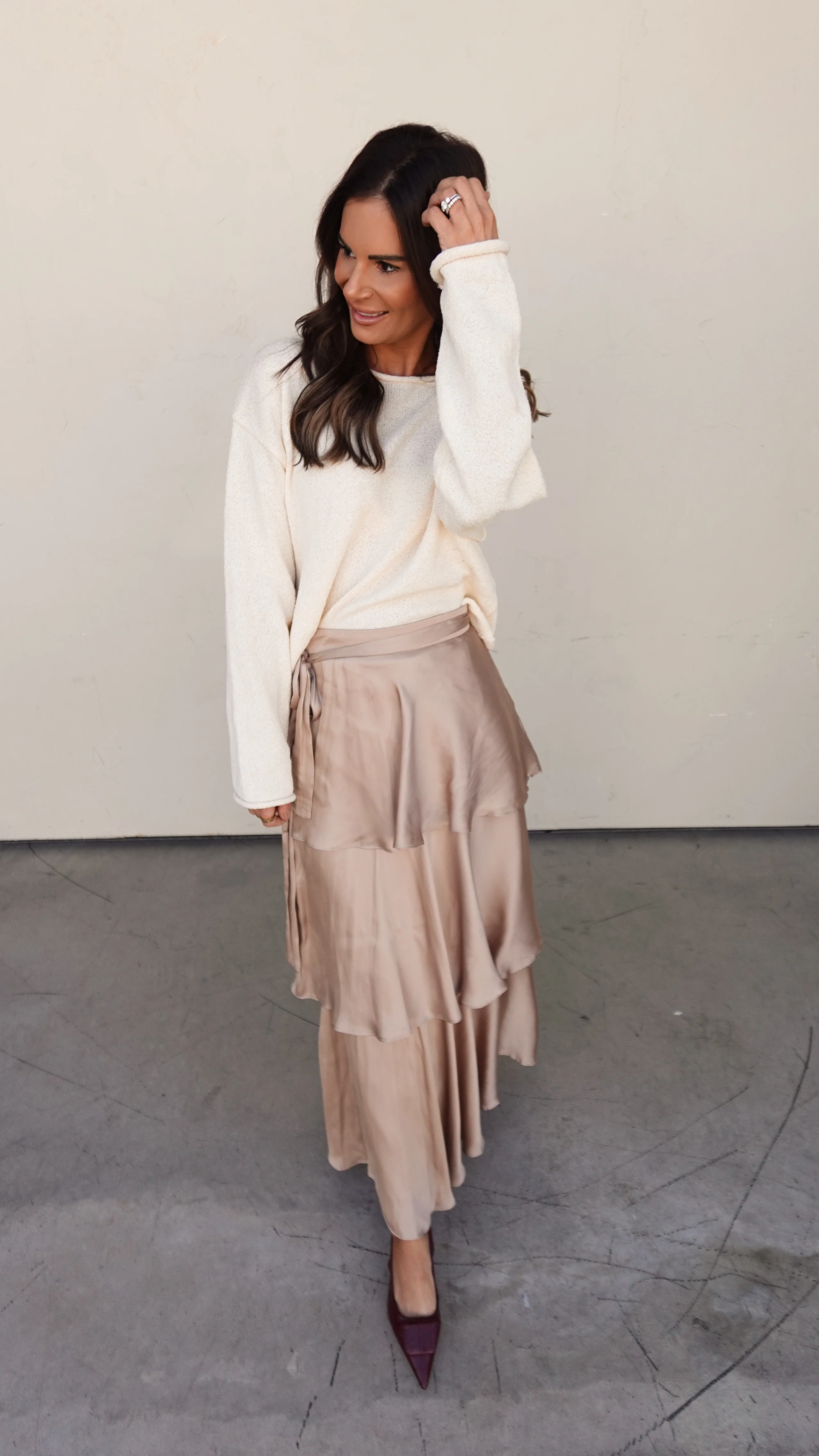Tiered Satin Maxi Skirt - Image 3