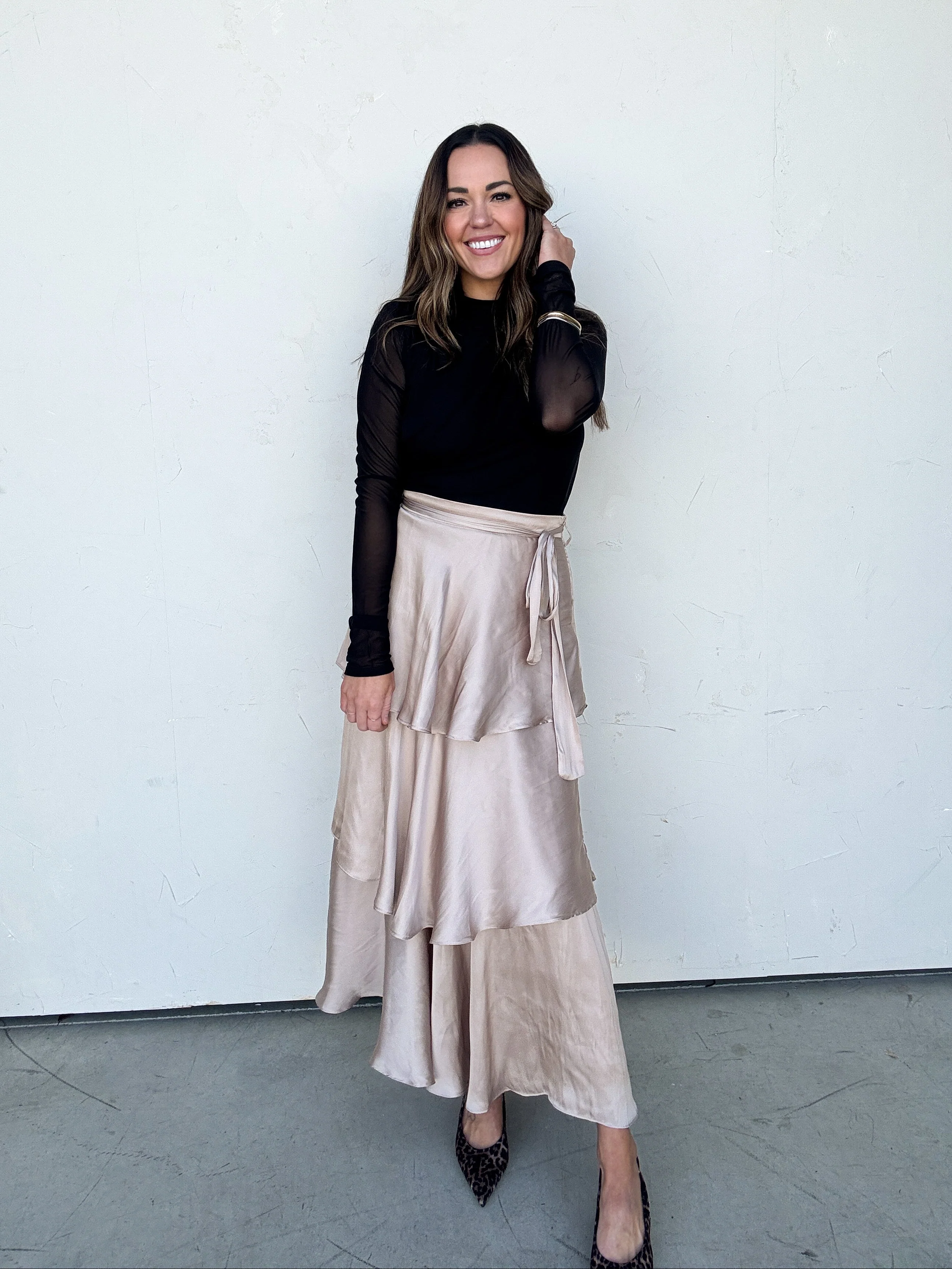Tiered Satin Maxi Skirt - Image 5