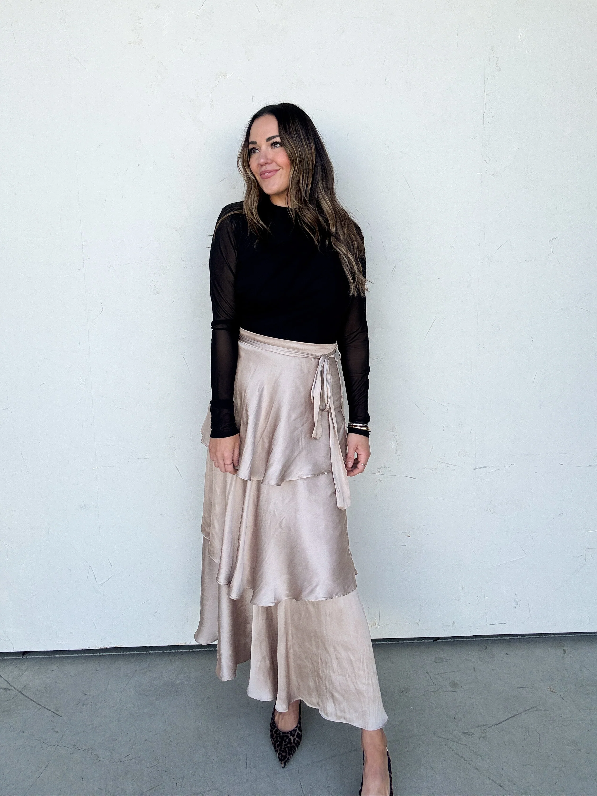 Tiered Satin Maxi Skirt - Image 6
