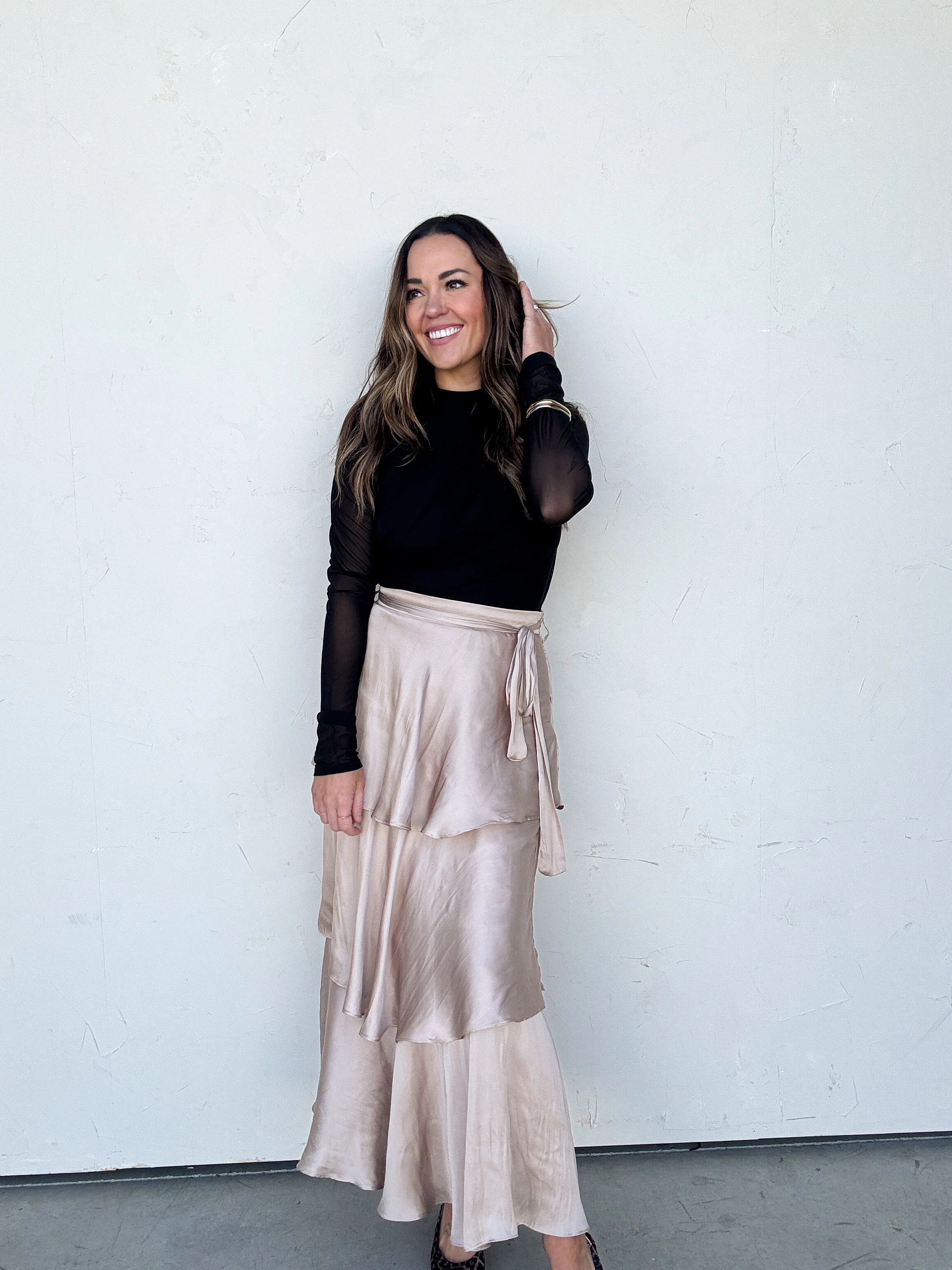 Tiered Satin Maxi Skirt - Image 7