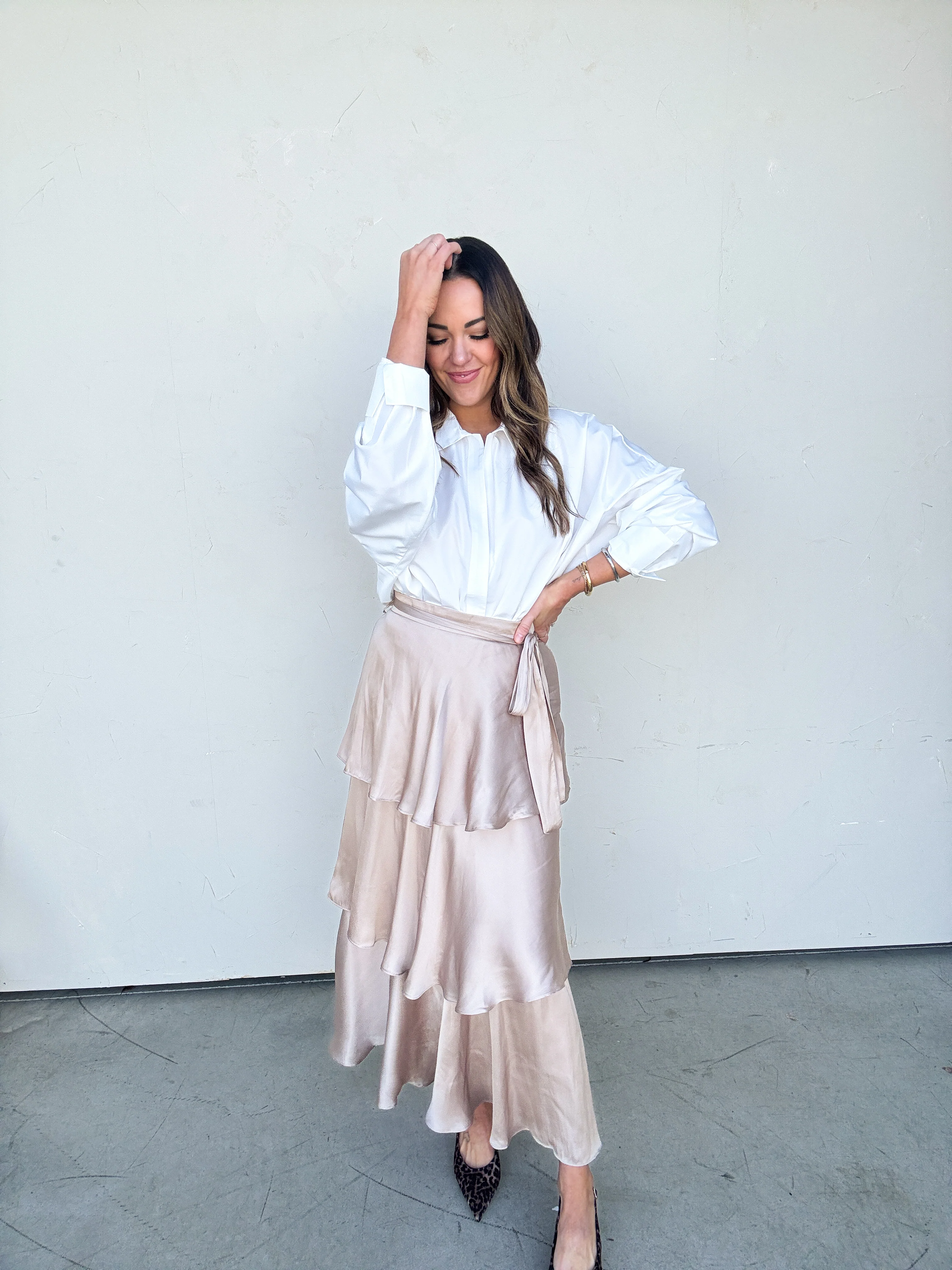 Tiered Satin Maxi Skirt - Image 8