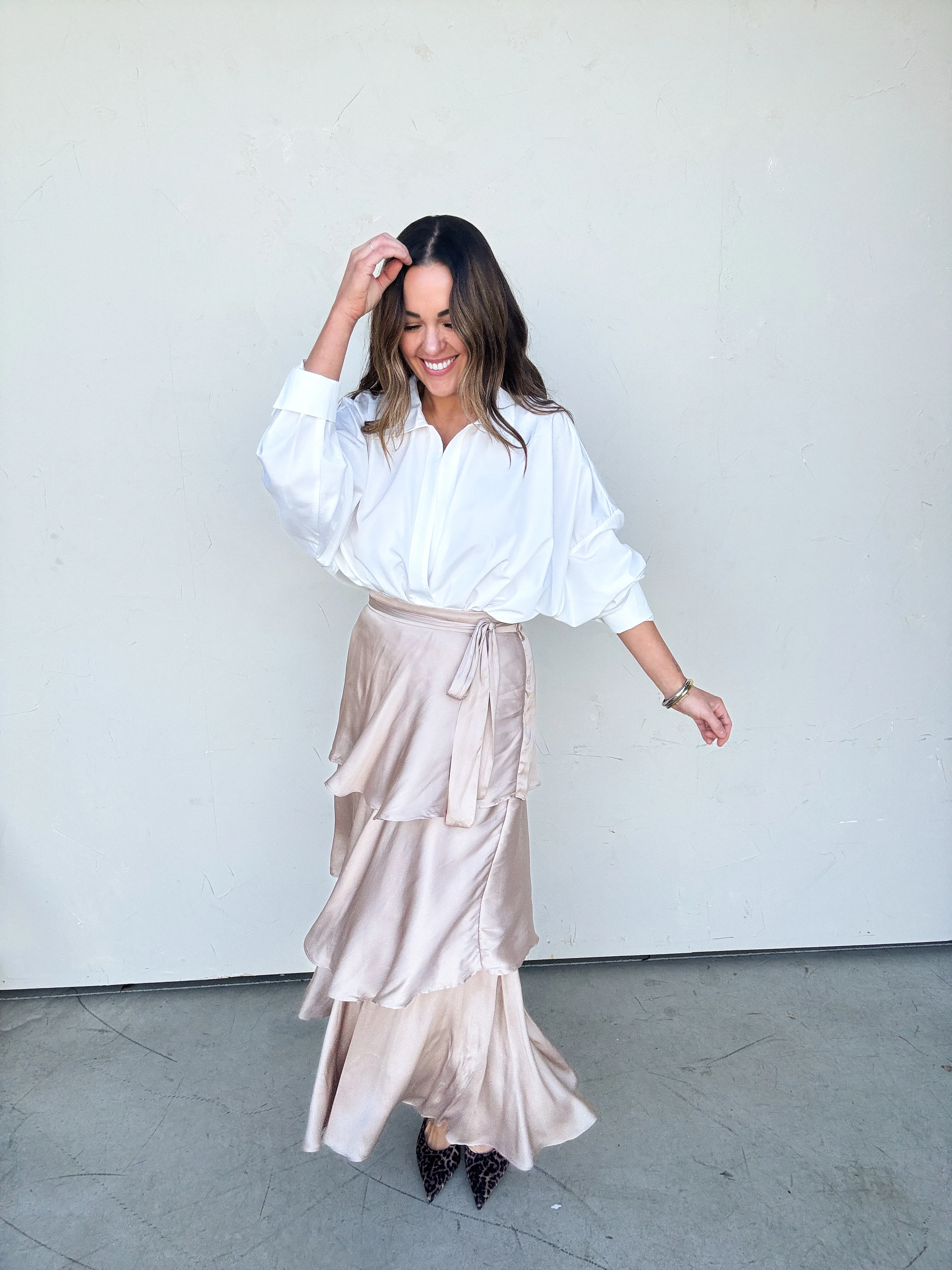 Tiered Satin Maxi Skirt - Image 9