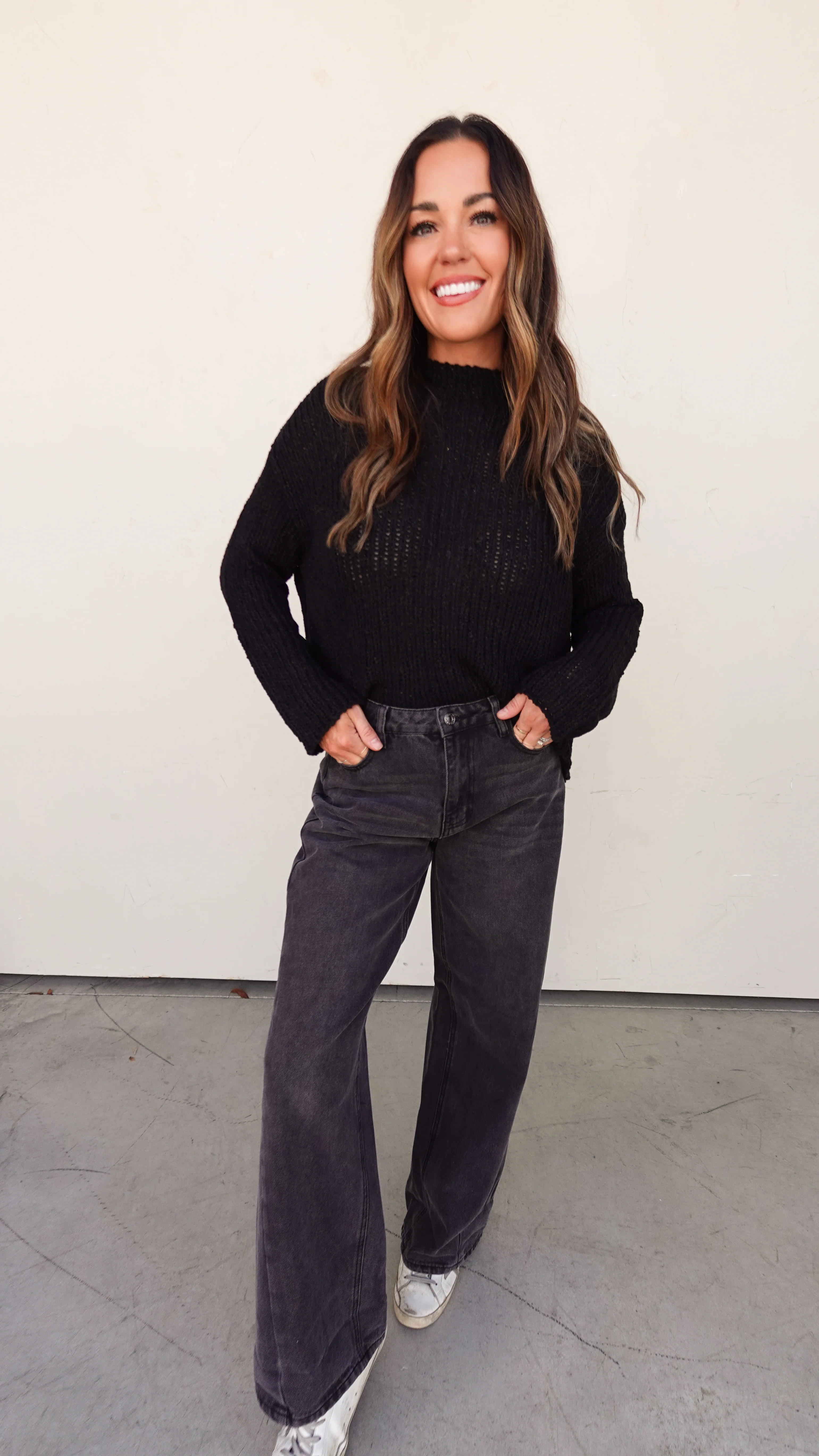 Washed Black Wide Leg Denim - Image 5